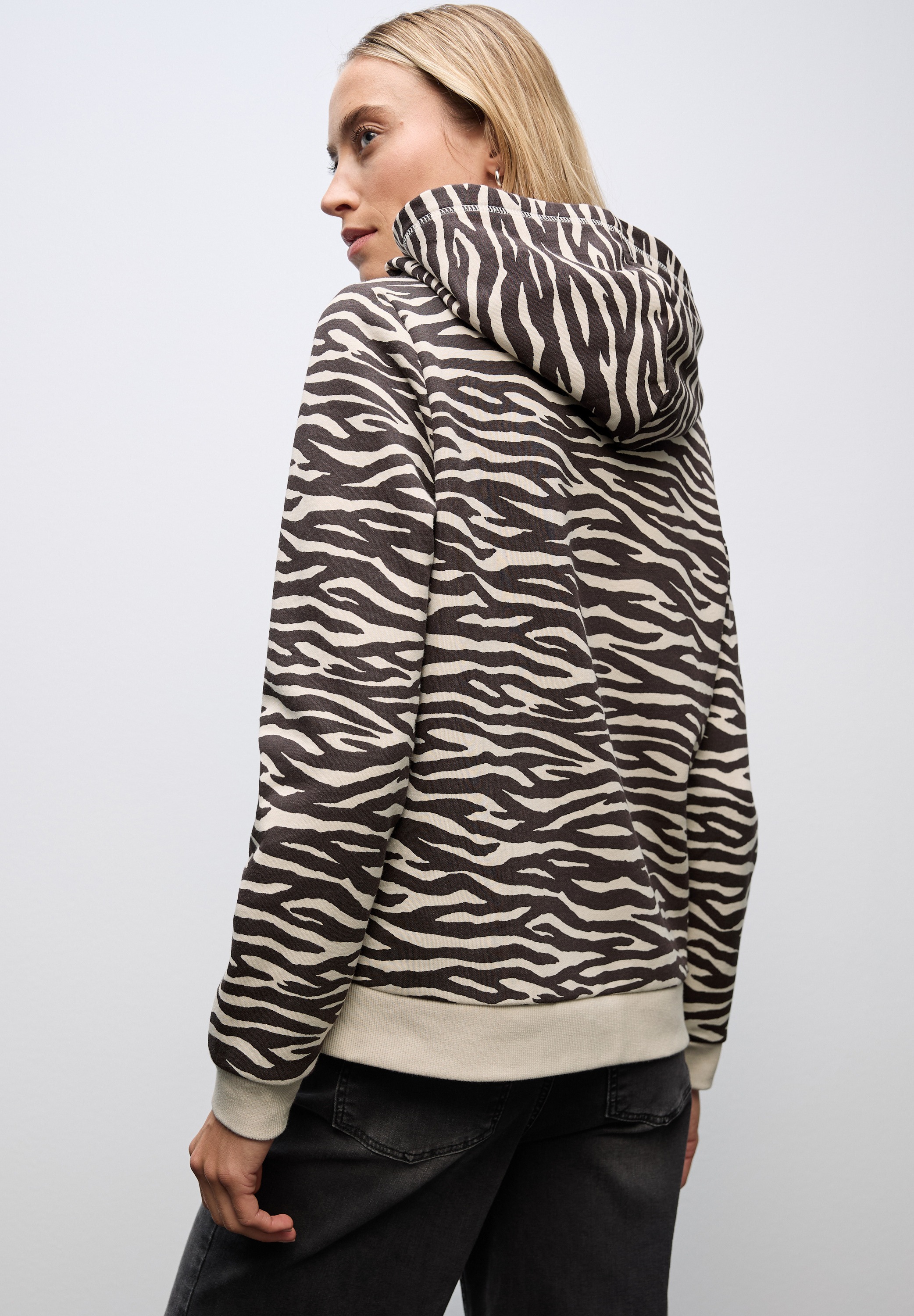 STREET ONE Hoodie, mit Zebramuster günstig online kaufen