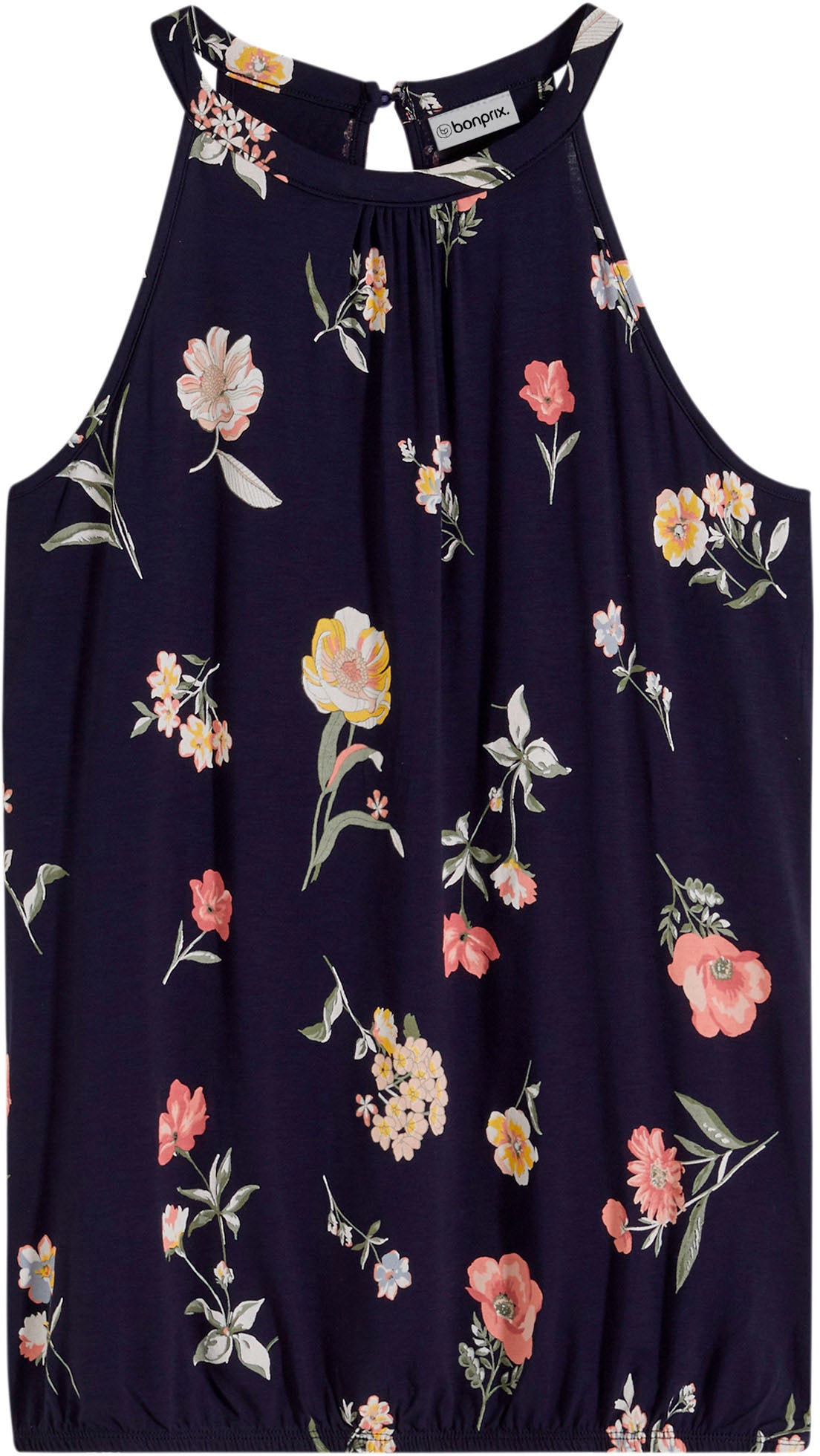 bonprix Shirttop »Top aus Viskose-Mix« bequem, amerikanischer Ausschnitt mit Knopfverschluss im Rücken