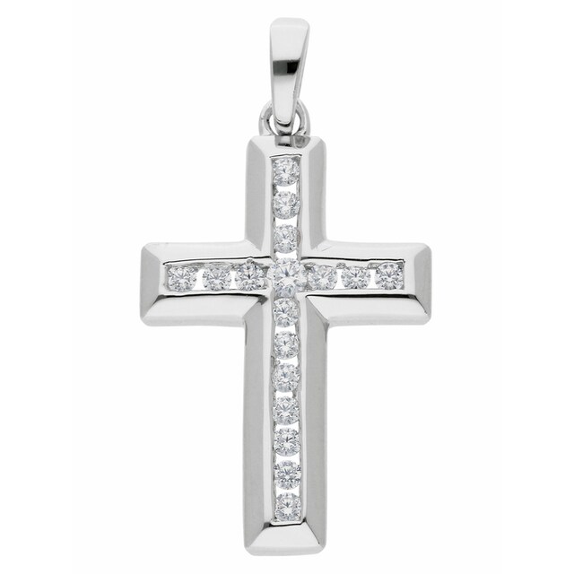 Adelia´s Kettenanhänger »925 Silber Kreuz Anhänger mit Zirkonia«, mit  Zirkonia Silberschmuck für Damen & Herren kaufen | BAUR