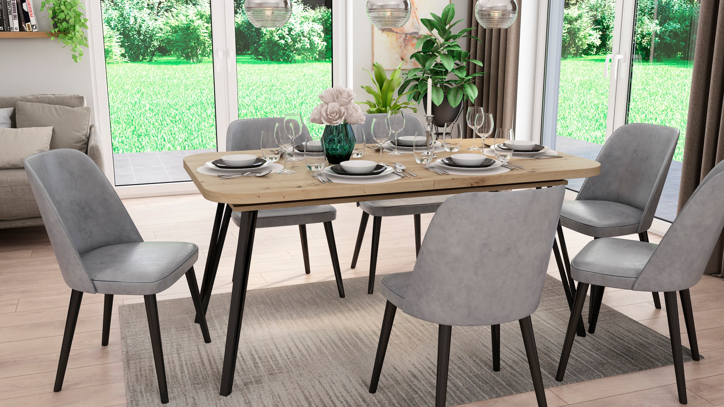 byLIVING Kulissentisch "Life" 1 Stk. tlg. mit Synchronauszug, ausziehbar vo günstig online kaufen