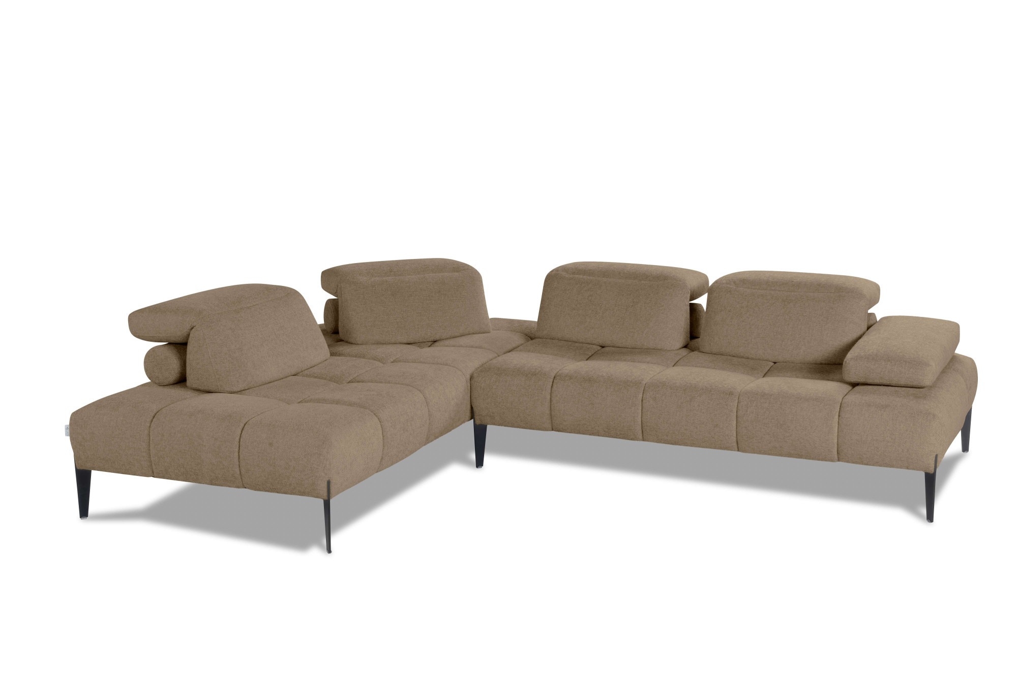 CALIA ITALIA Ecksofa »Skyline, Made in Italy, Design-Sofa, L-Form, mit Sitztiefenverstellung« verstellbare Armlehne und Kopfstütze für maximalen Komfort