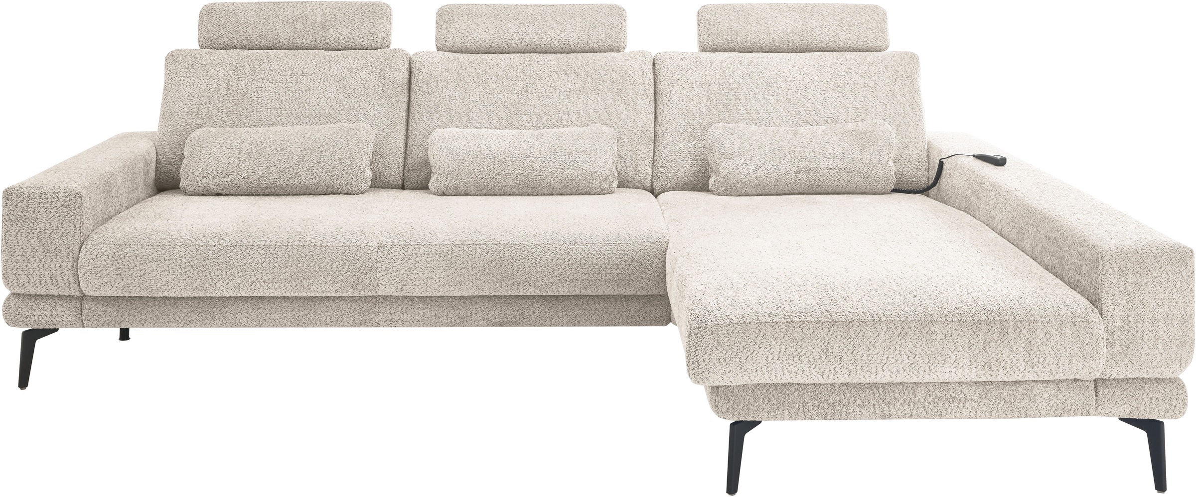 set one by Musterring Ecksofa "SO 3600, inkl motor. Sitztiefenverstellung, Kopfstützen, Nierenkissen" Sitzhöhe 42 cm, Kaltschaum, Breite 293 x Tiefe 180 cm, Kama sand