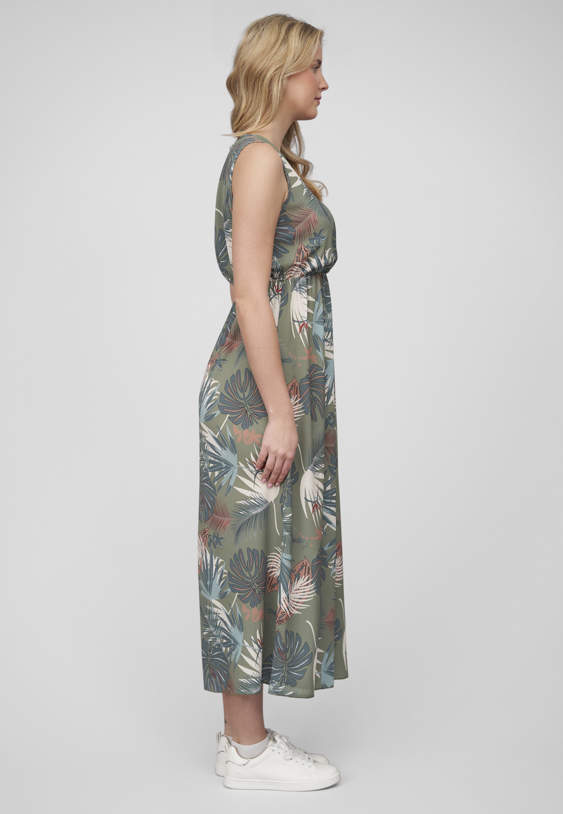 CLOUD 5IVE Shirtkleid »CLOUD 5IVE Maxi Kleid in Wickeloptik mit Tropical All Over Print« 1 Stk. tlg.