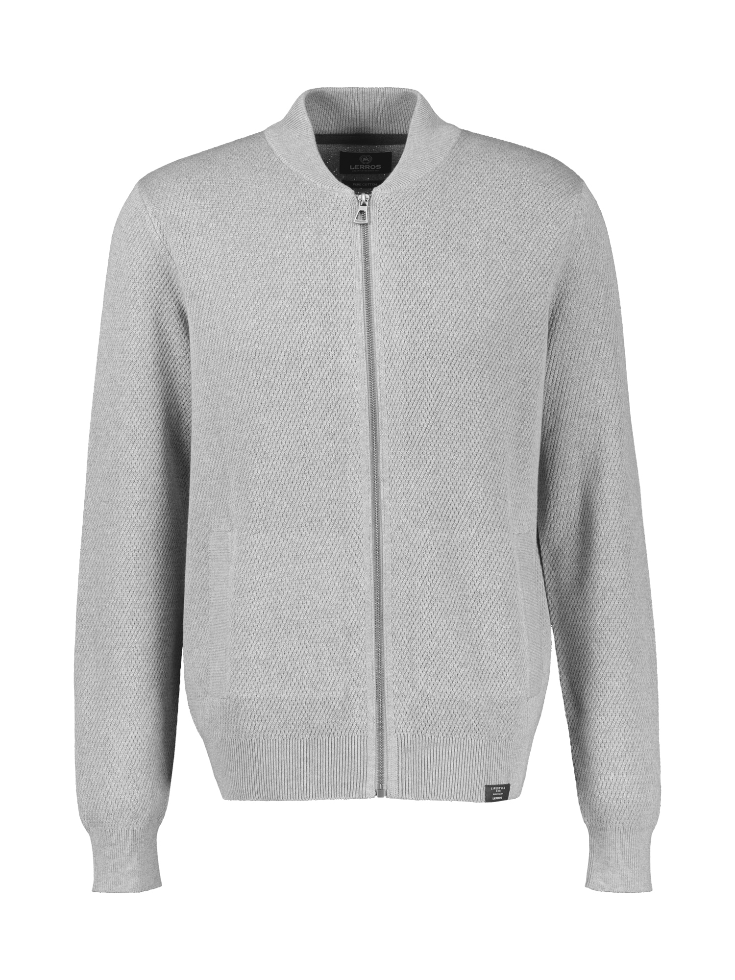 LERROS Strickjacke »Strickjacke aus Baumwollstrick mit dezent flachem Kragen«