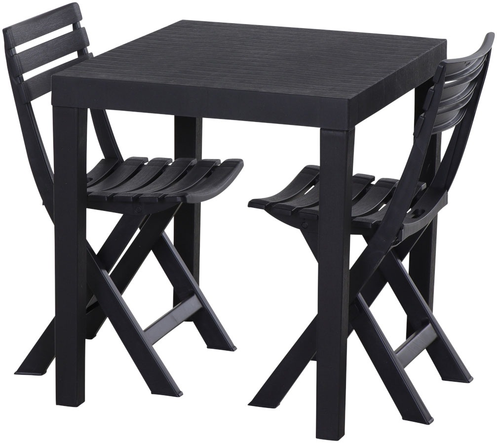 Progarden Balkonset »Club« Set, 3 tlg. anthrazit 3-teilig