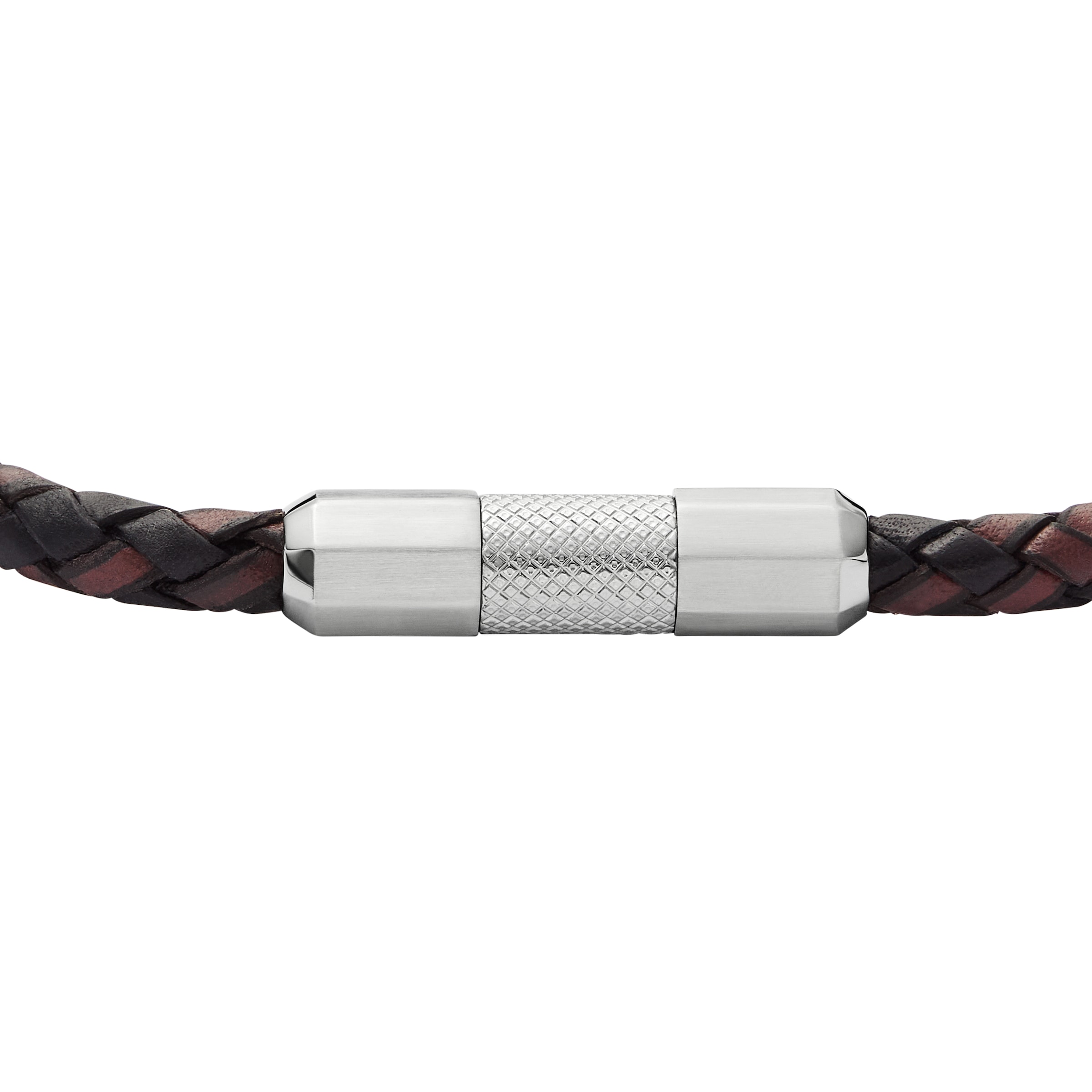 Fossil Armband »Schmuck Geschenk Edelstahl Leder KNOX«