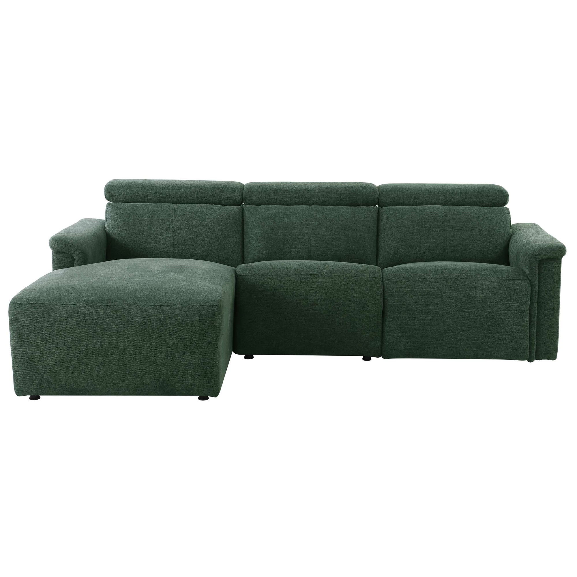 OTTO home Ecksofa »LUND, Struktur-Bezug, L-Form, 258cm, man./elektr. Relaxfunktion (USB)« USB-A/C bei elektrischer Variante und Kopfteilverstellung