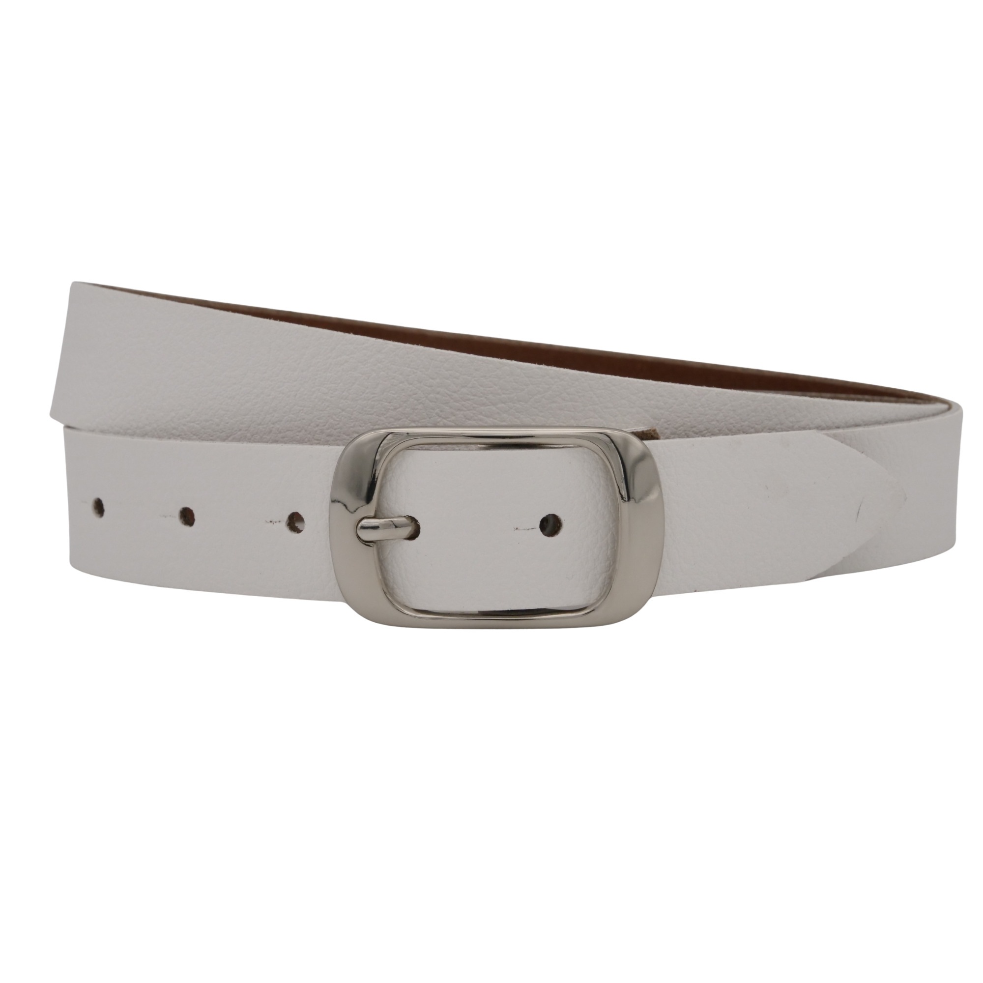 Ledergürtel ANNAMATONI "AnnaMatoni Damen Ledergürtel in hochwertigem Veganem Nappa 3cm", Damen, Gr. TW110 - 125cm Gesamtlänge, weiß 100, 100% Leder, Gürtel Ledergürtel