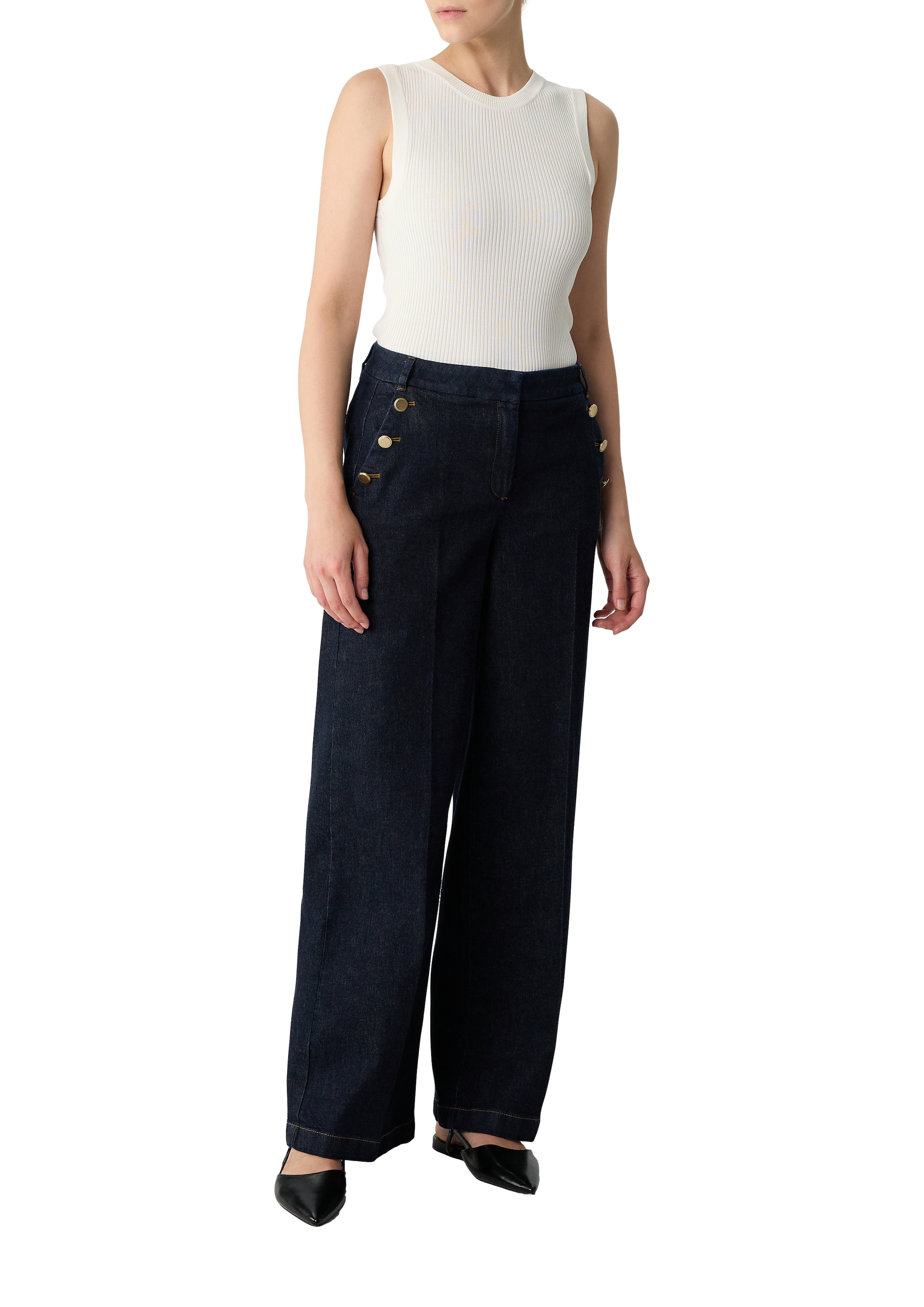 Comma Stricktop aus Viskosemix im Slim Fit