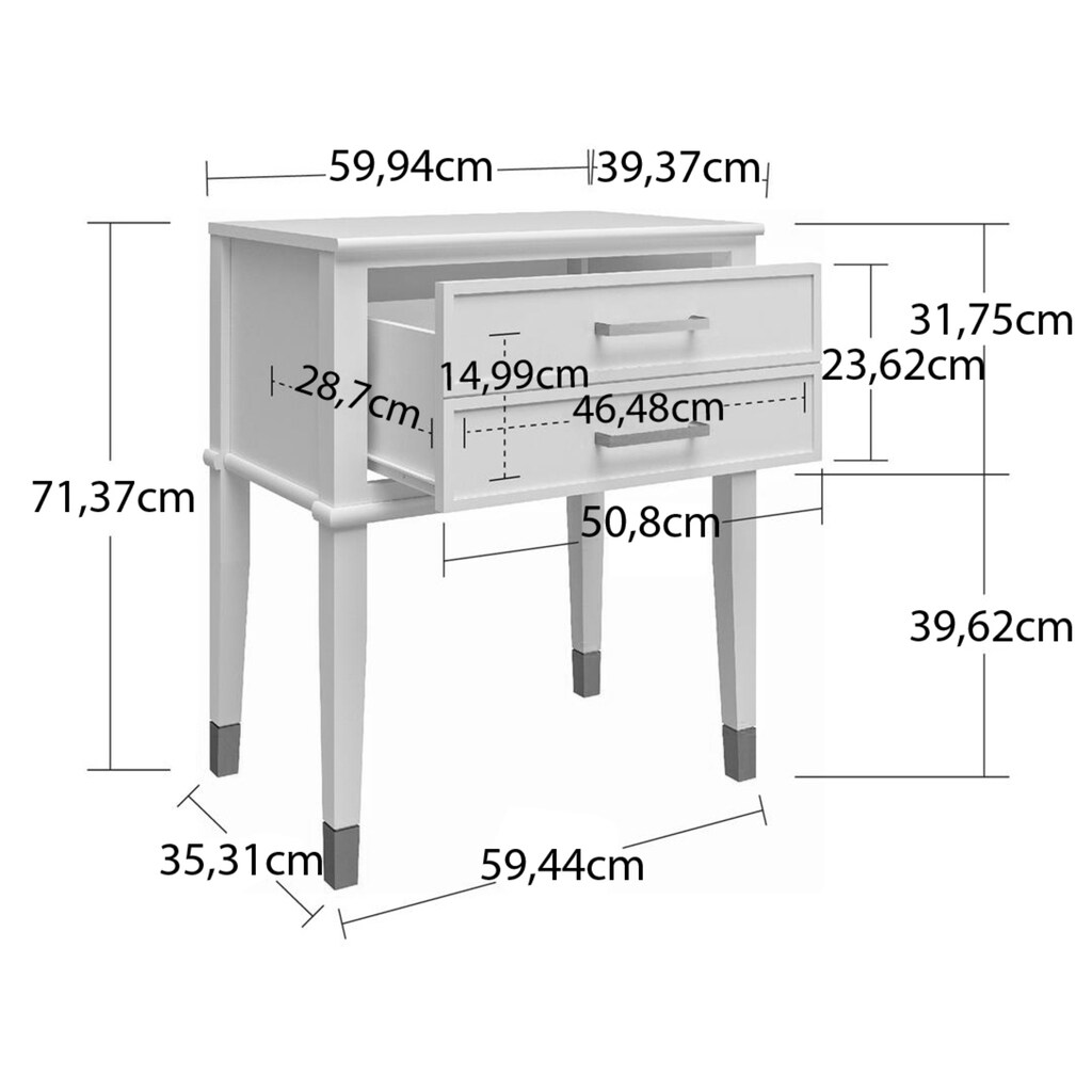 CosmoLiving by Cosmopolitan Beistelltisch »Westerleigh«, (1 St.), 1 Schublade, aus pflegeleichtem MDF, Beine aus Massivholz, Höhe 72 cm