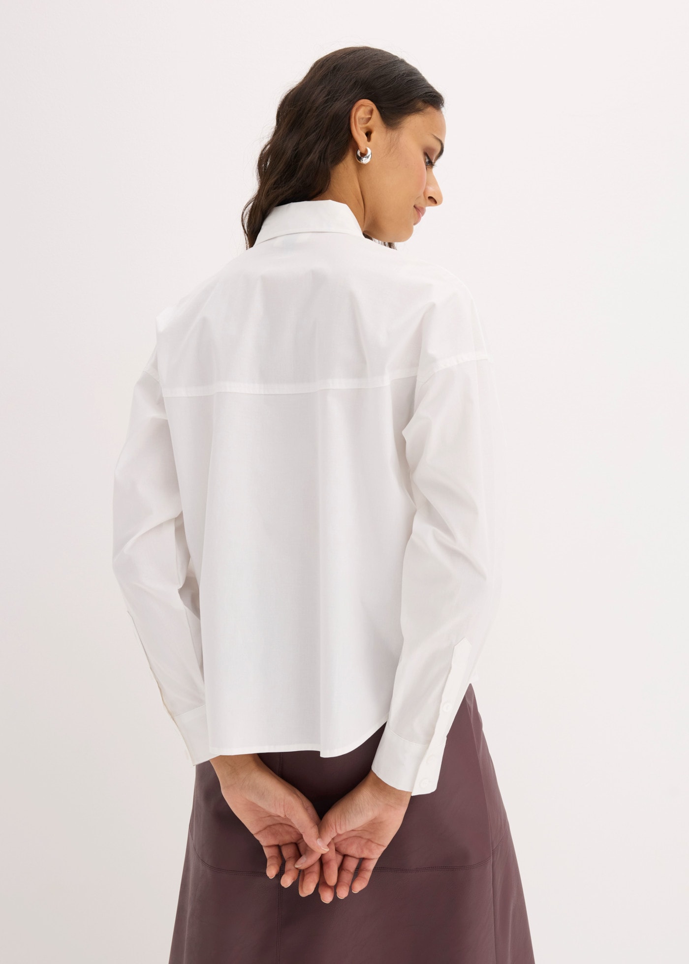 bonprix Langarmbluse locker geschnittene Hemdbluse, in Hüftlänge, Loose Fit, mit Langarm