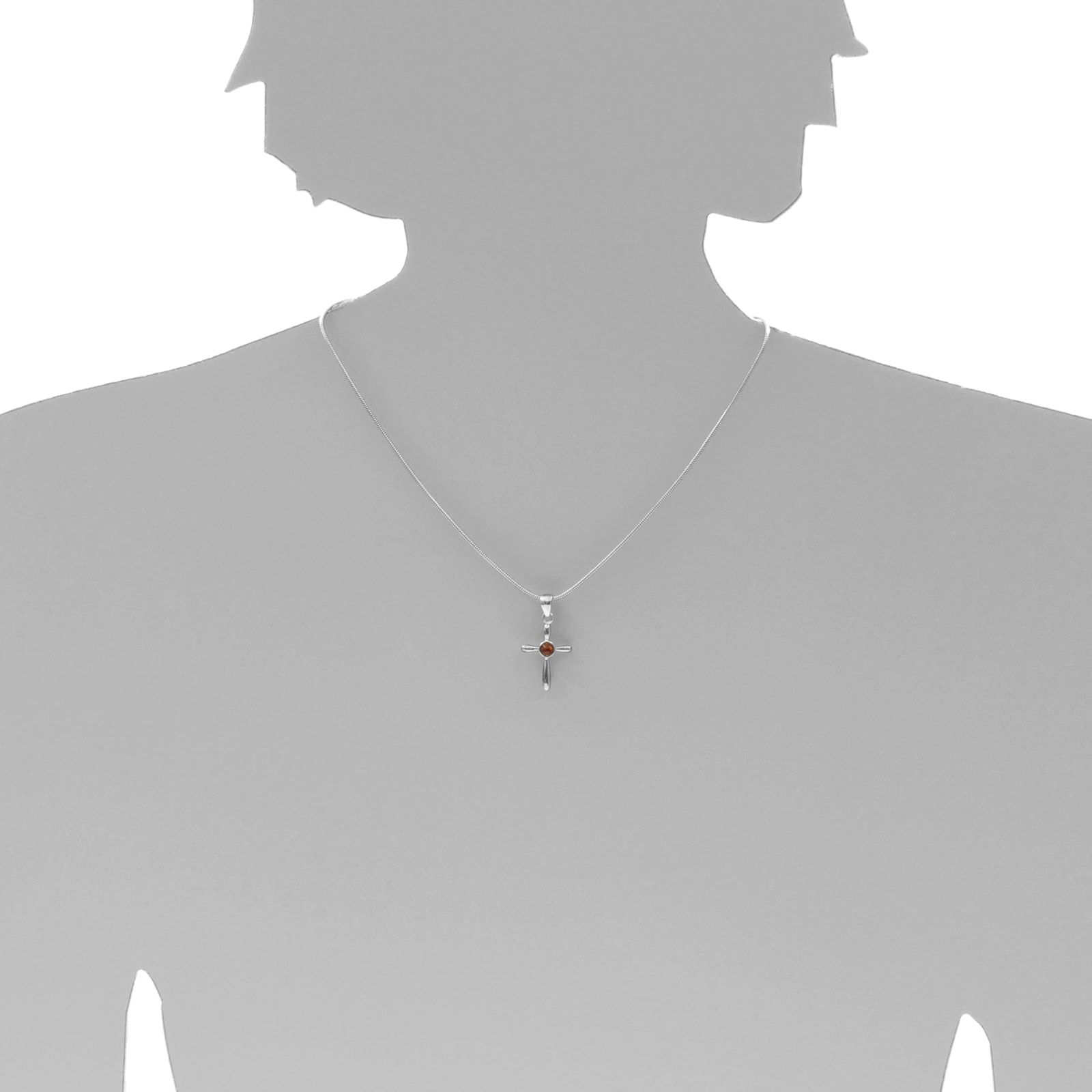 OSTSEE-SCHMUCK Kette mit Anhänger »Ostsee-Schmuck Kette mit Anhänger Kreuz 24 x 16«, (2 tlg.)
