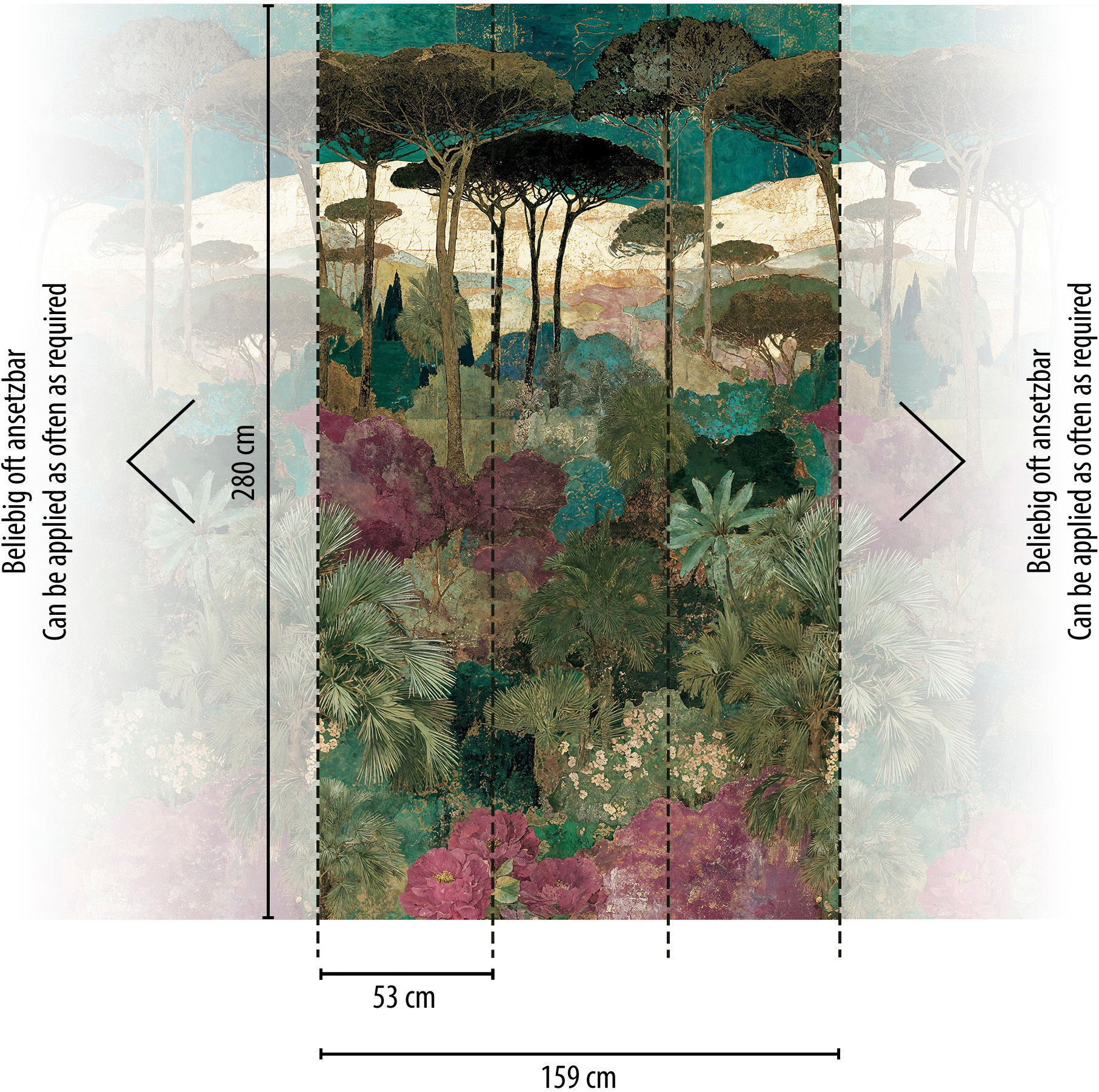 living walls Fototapete »The Wall 4 Flowers – Atmosphärischer Wald Vlies-Fototapete« Motiv | matt | naturalistisch leicht strukturiert Atmosphärischer Wald mit atmosphärischer Tiefe