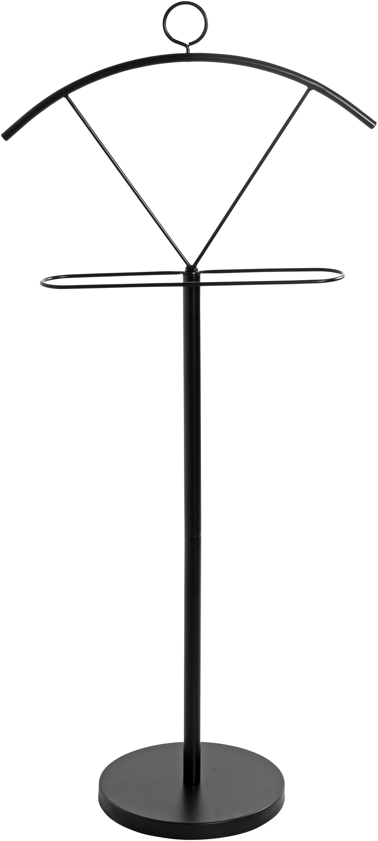 HAKU Herrendiener »Anzugständer, Dressboy, Kleiderboy, Kleiderbutler, Stiller Diener« freiform - aus Metall schwarz -B/T/H 51/28/117 cm