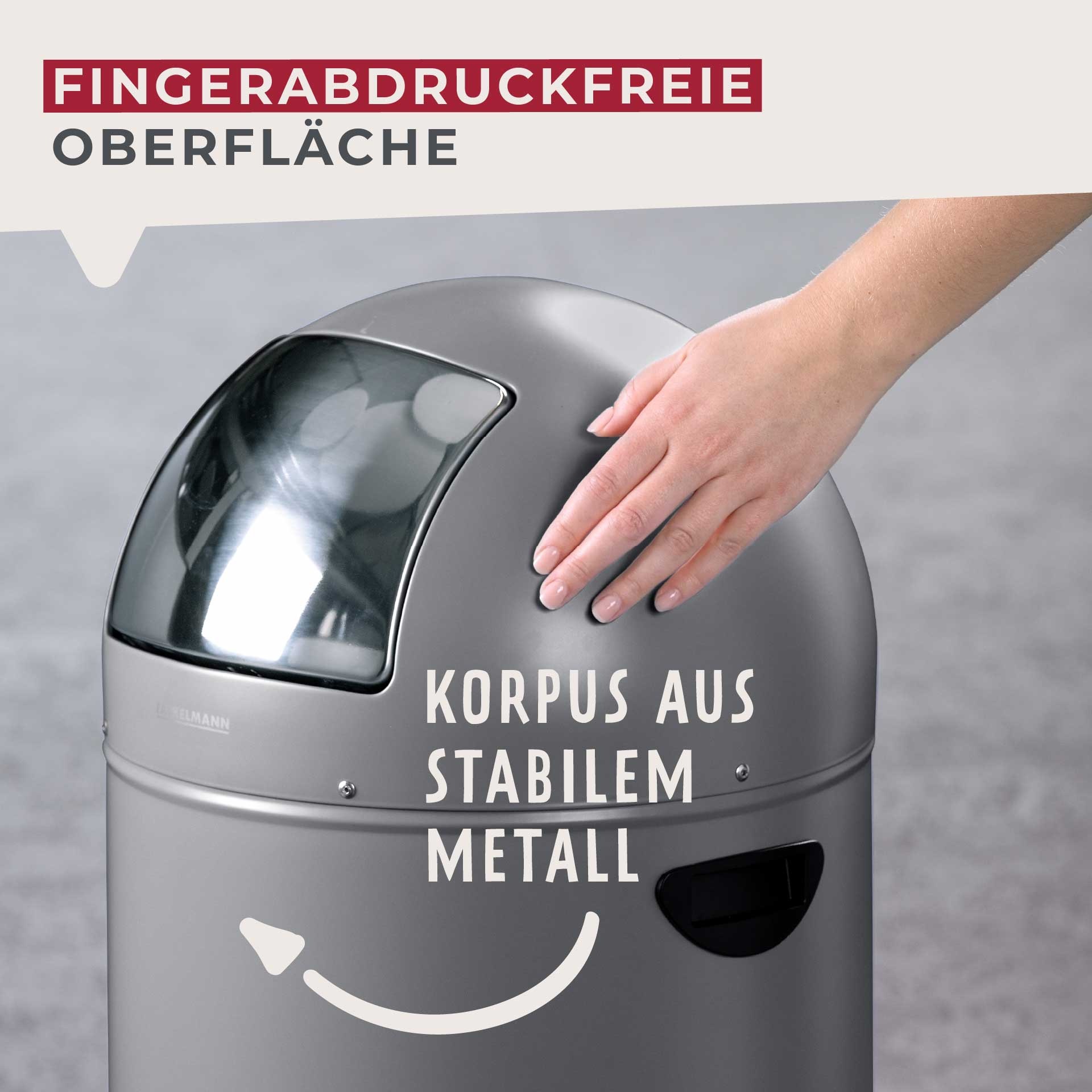 FACKELMANN Mülleimer »ROME, Pedal-Abfalleimer 33L« 1 Behälter Retro-Design, mit robustem Pedalmechanismus und Edelstahl-Inneneimer