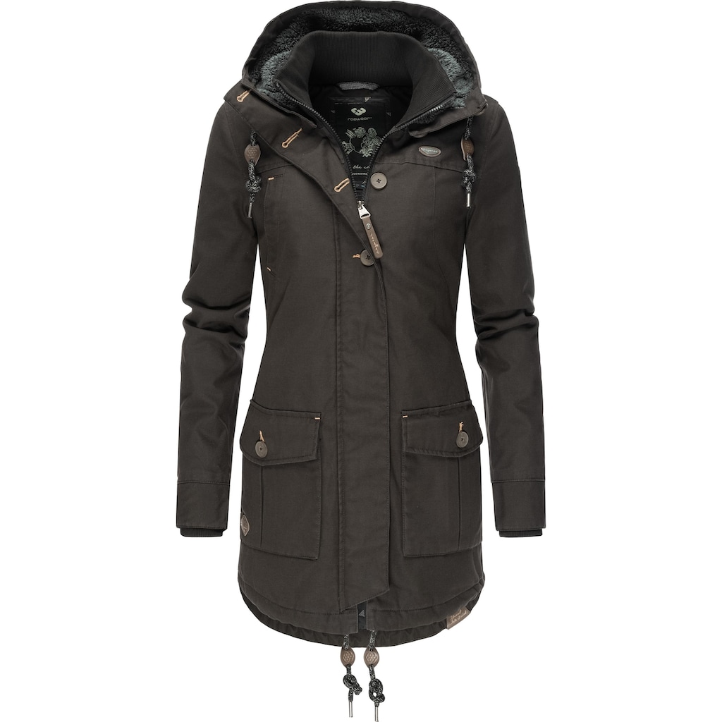 Ragwear Winterjacke »Jane Black Label«, mit Kapuze