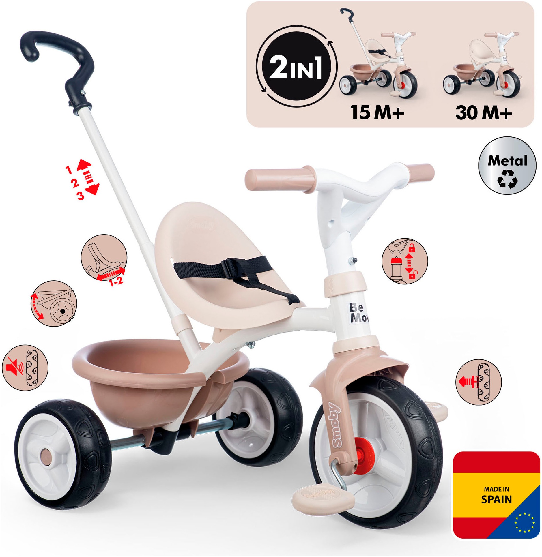 Smoby Dreirad »Be Move, beige«, Made in Europe