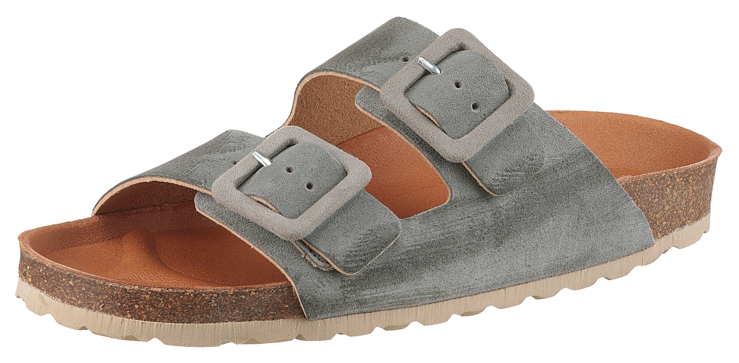 VERBENAS Pantolette "Randell Velour" Sommerschuh, Flat, Hausschuh mit Softf günstig online kaufen
