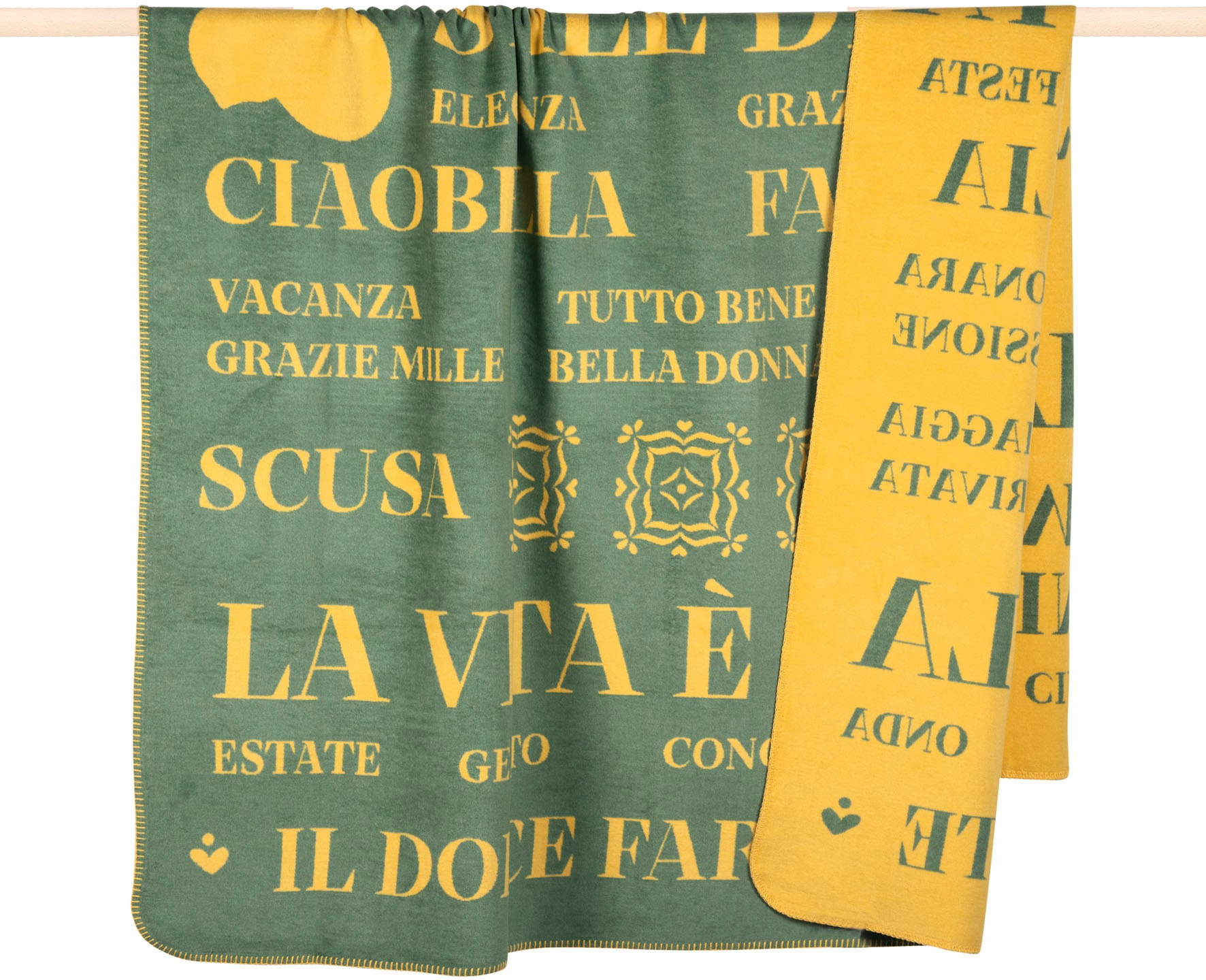 PAD Wohndecke "EVITA" Made in Europe, Wendefunktion, mit Schriftzug, 150x20 günstig online kaufen