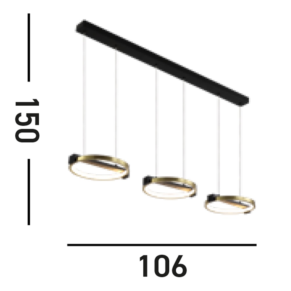 Searchlight LED-Hängeleuchte »Hängeleuchte Aerial, 3-flammig«, 3 flammig, Leuchtmittel LED-Modul | LED fest integriert, Minimalistisches Ambiente