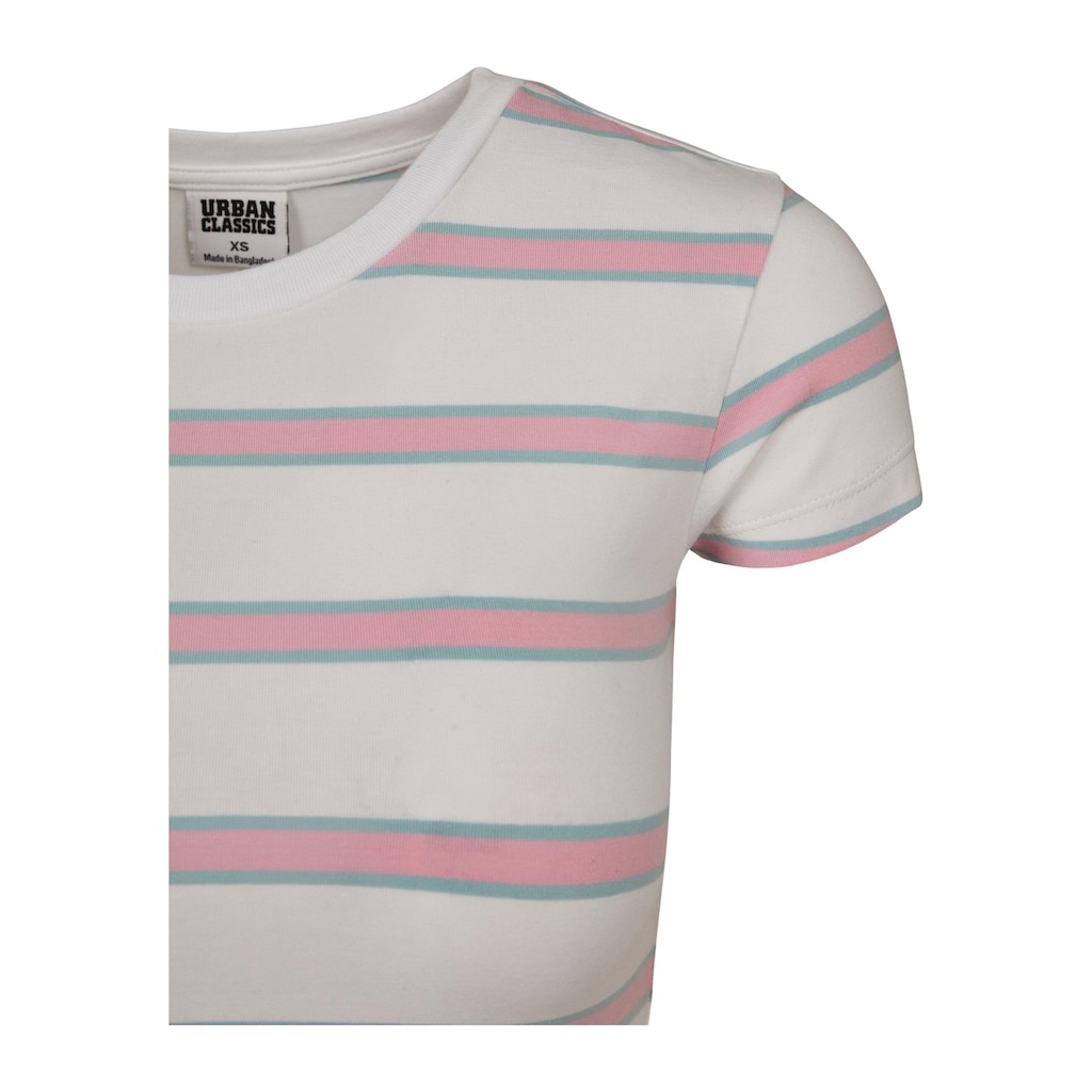 URBAN CLASSICS Strandshirt »Damen Ladies Stripe Cropped Tee«, (1 tlg.)