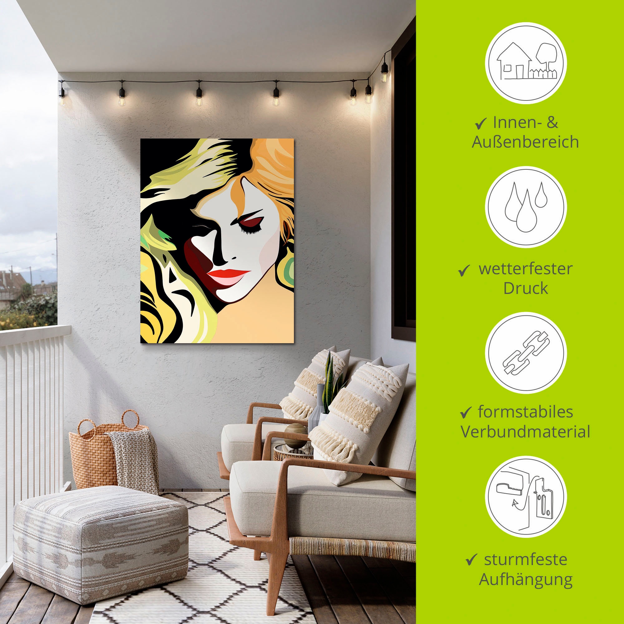 Artland Wandbild »Schöne Frau« Frau 1 Stk. tlg. als Alubild, Outdoorbild, Leinwandbild, Wandaufkleber, versch. Größen