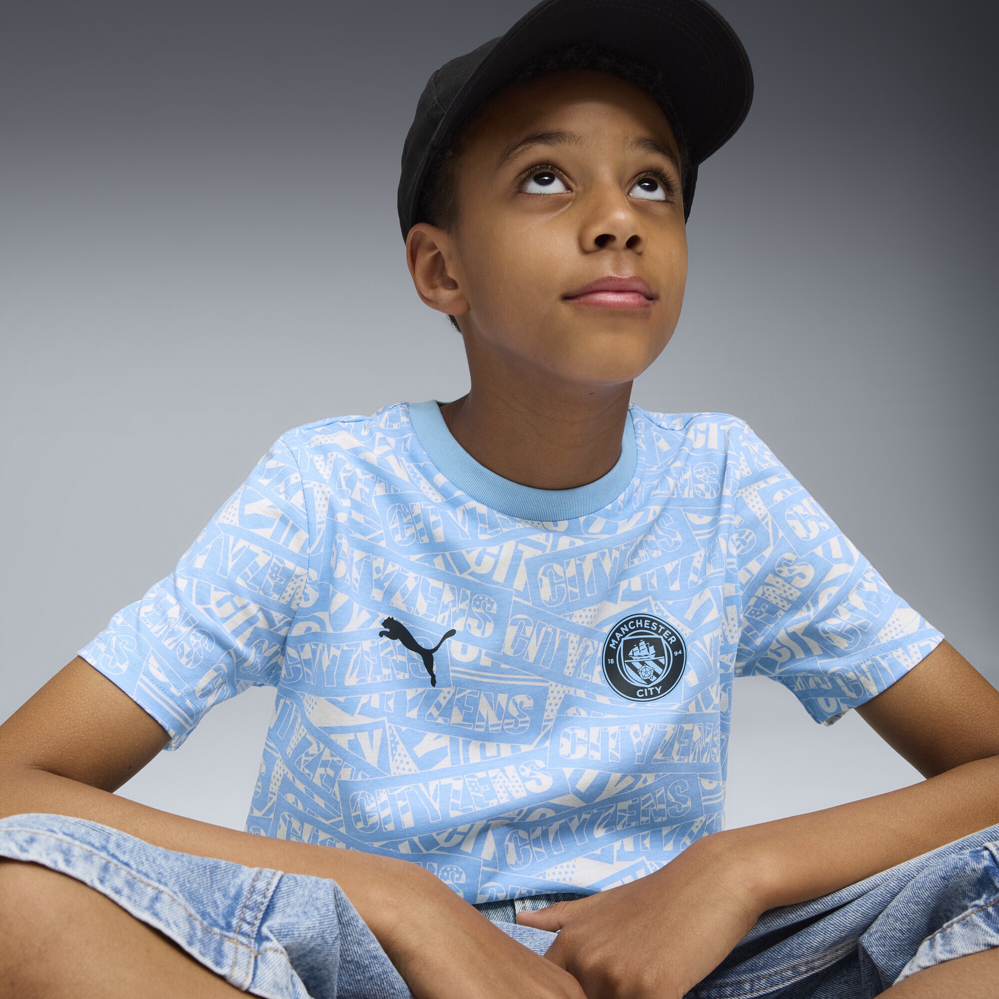 PUMA T-Shirt »Manchester City FtblCulture T-Shirt mit Allover-Print Jungen«