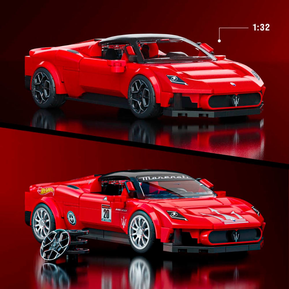 Mattel® Modellbausatz »Mattel Brick Shop, Hot Wheels, SPEED SERIES MASERATI MC20« 250 Stk. tlg. 1:32