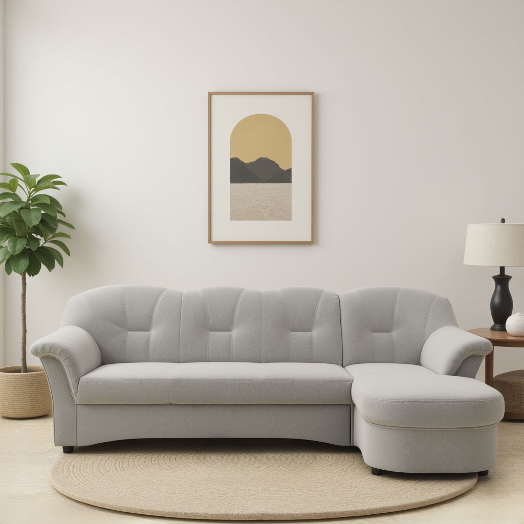 DOMO collection Ecksofa "FLORES Schlafsofa, 233x142x86 cm, L-Form" whlw. mit Bettfunktion, whlw. mit Federkern