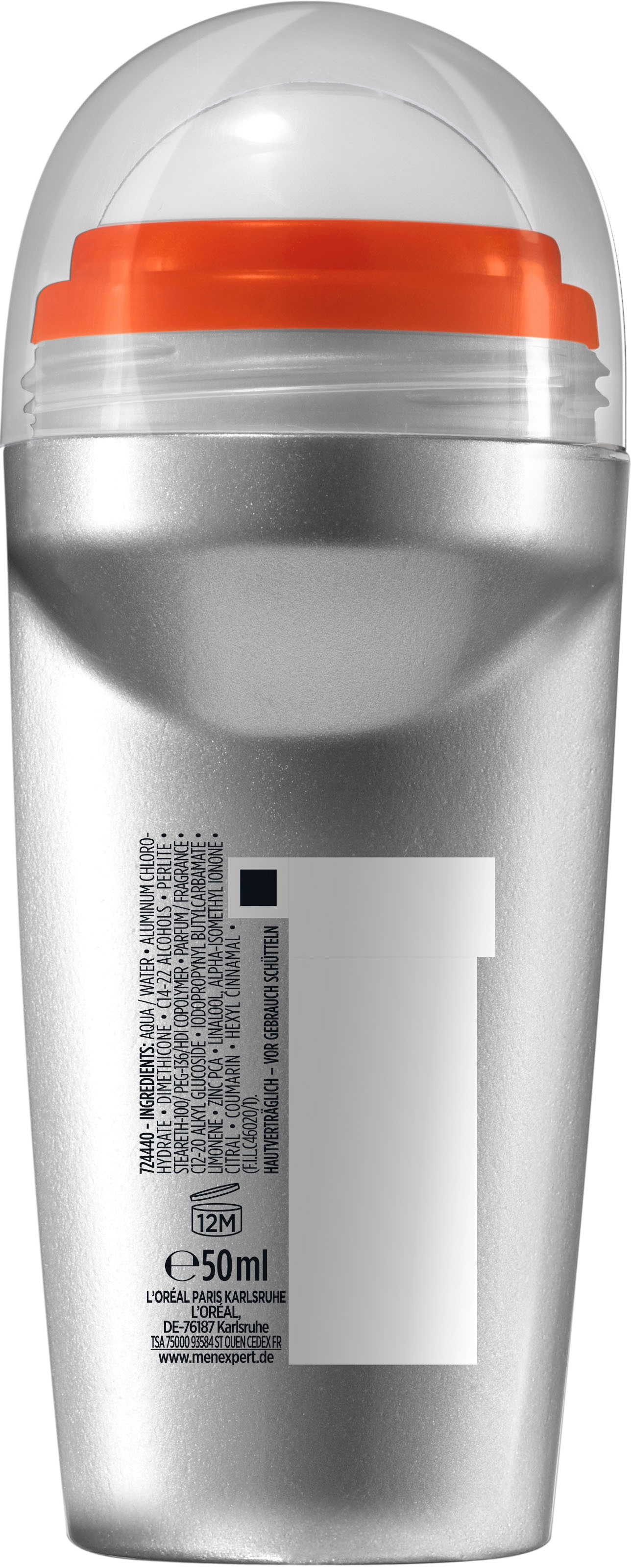 L'ORÉAL PARIS MEN EXPERT Deo-Roller »Invicible 96h«, (Packung, 6 tlg.), mit hoher Zuverlässigkeit