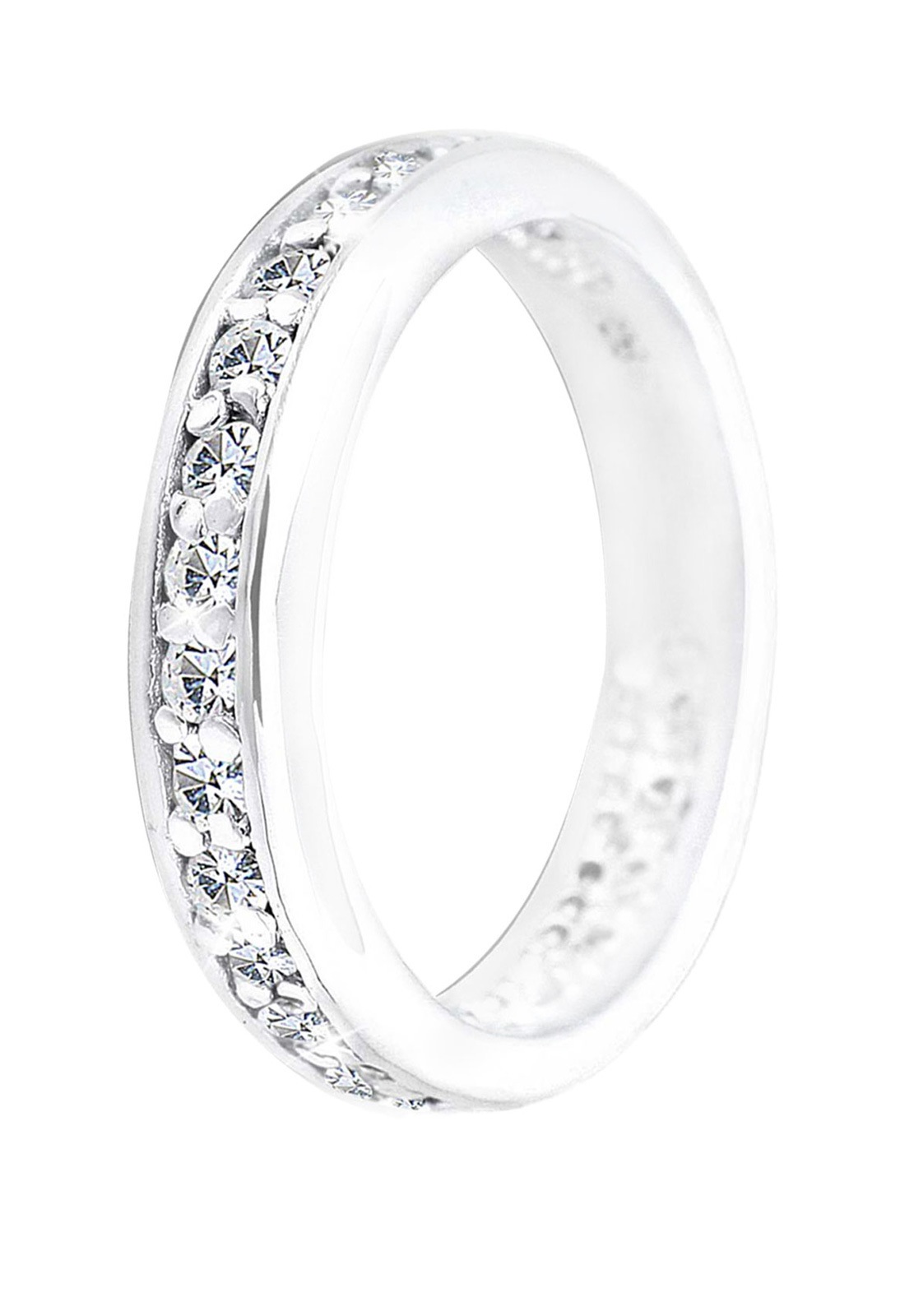 Fingerring ELLI "Memoire 925 Silber, mit Kristallen von Swarovski" Gr. 58, weiß, Fingerringe, Damen, 58mm,mit Steinen, Silber 925 (Sterlingsilber), 4mm, Fingerring 2