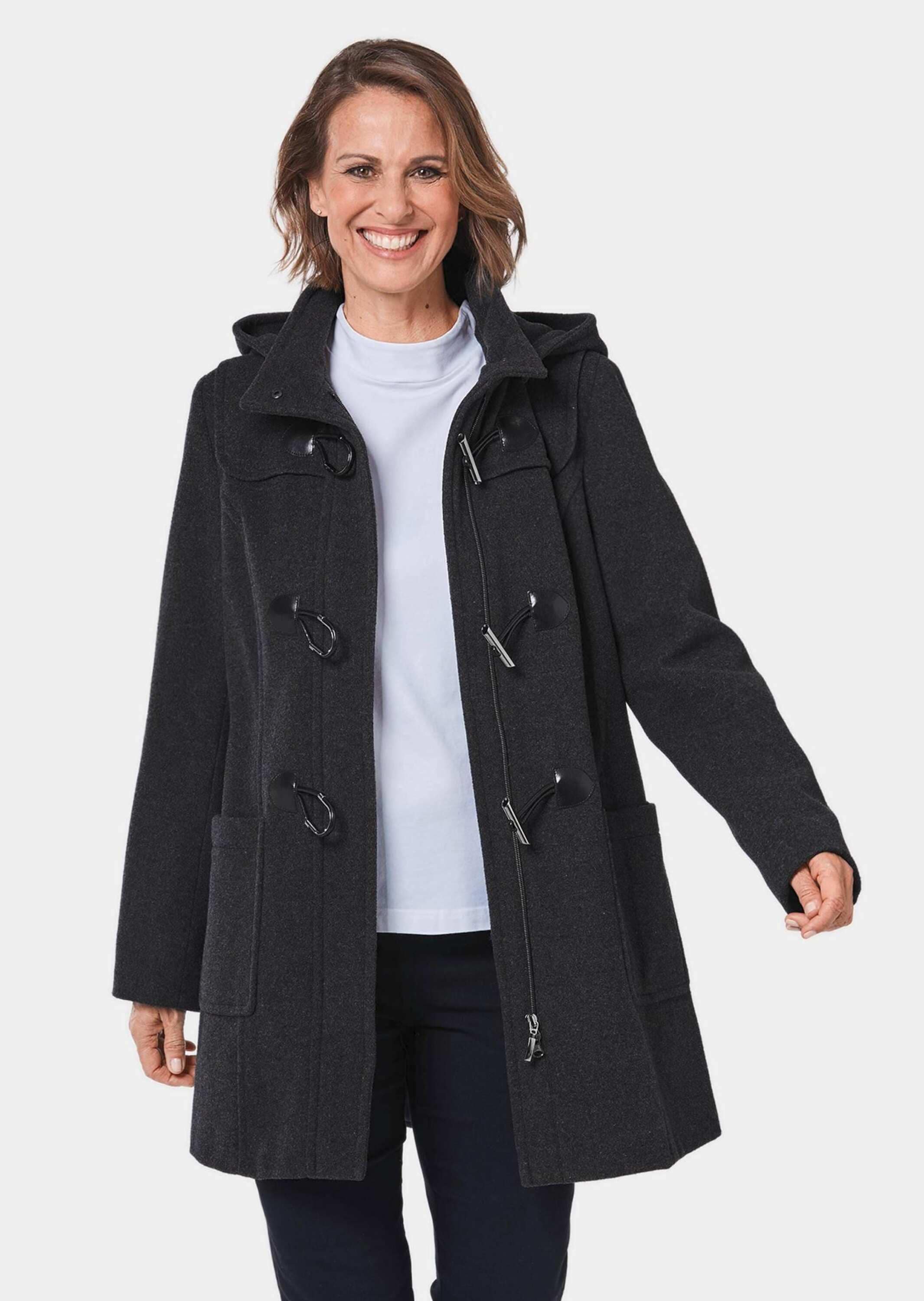 GOLDNER Langmantel »Kurzgröße Woll-Dufflecoat mit Kaschmirwolle«