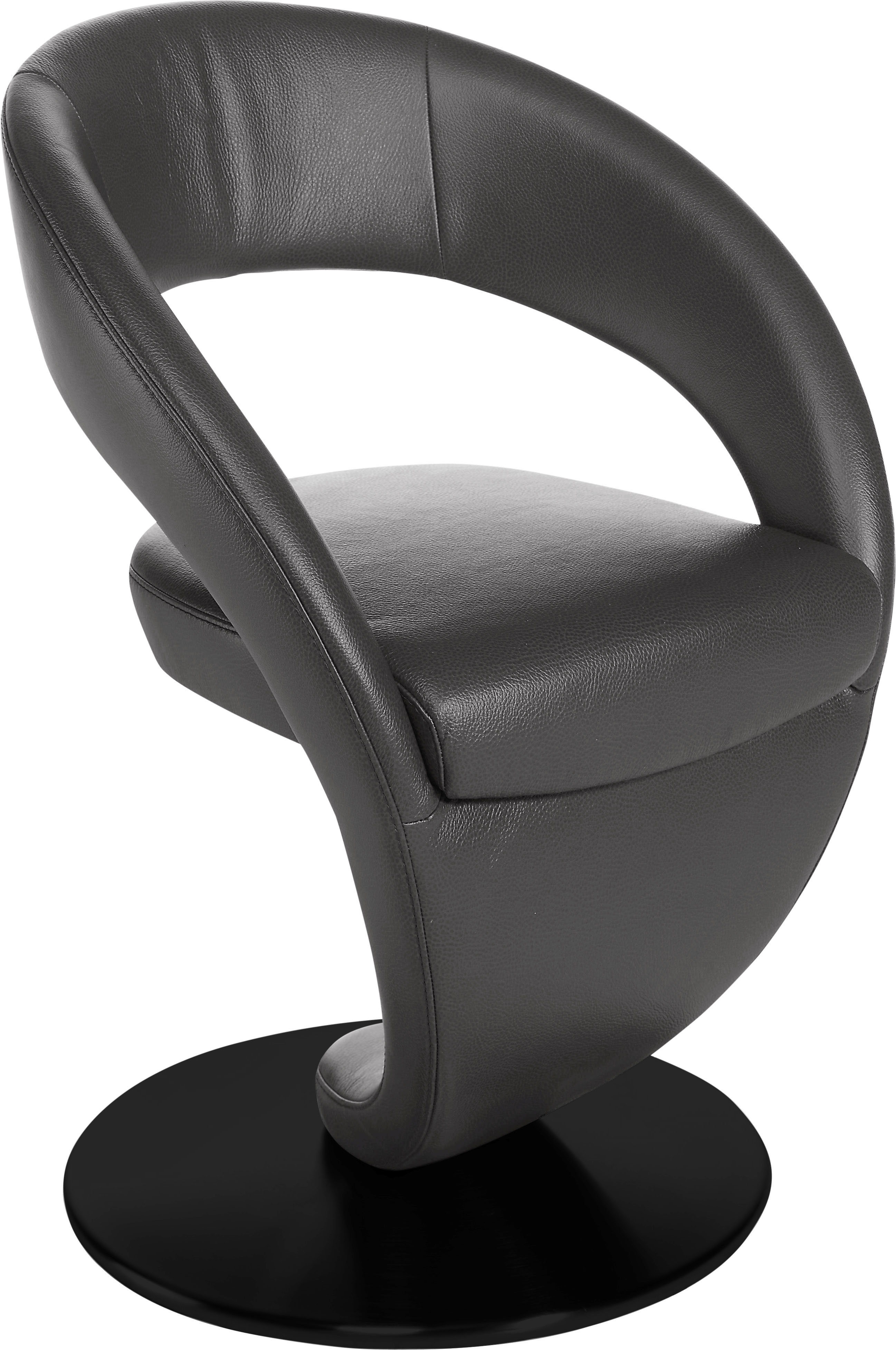 K+W Komfort & Wohnen Esszimmerstuhl "Wave, Drehstuhl" () Design-Drehstuhl, schwarzer Drehteller