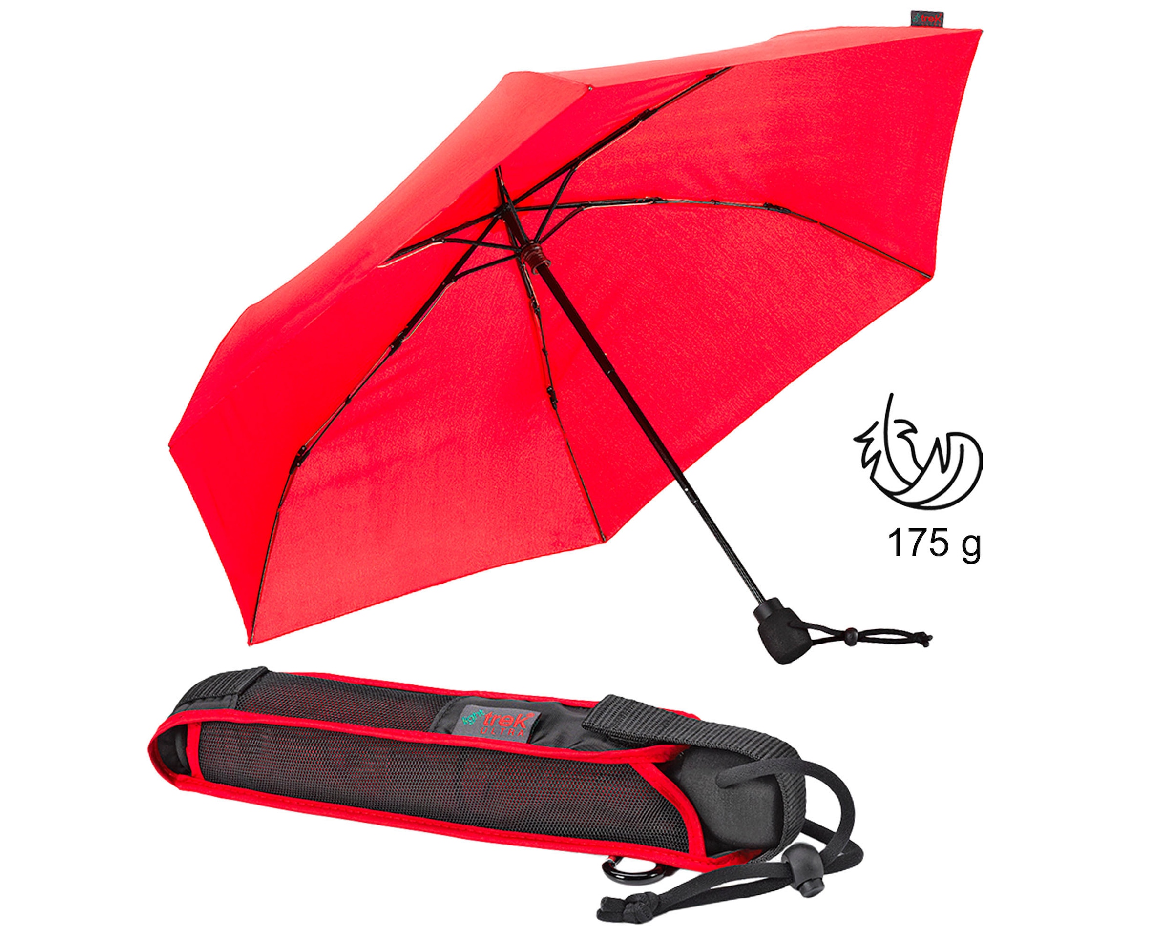 Taschenregenschirm »light trek® ultra, rot«, besonders leicht, kompakte Größe