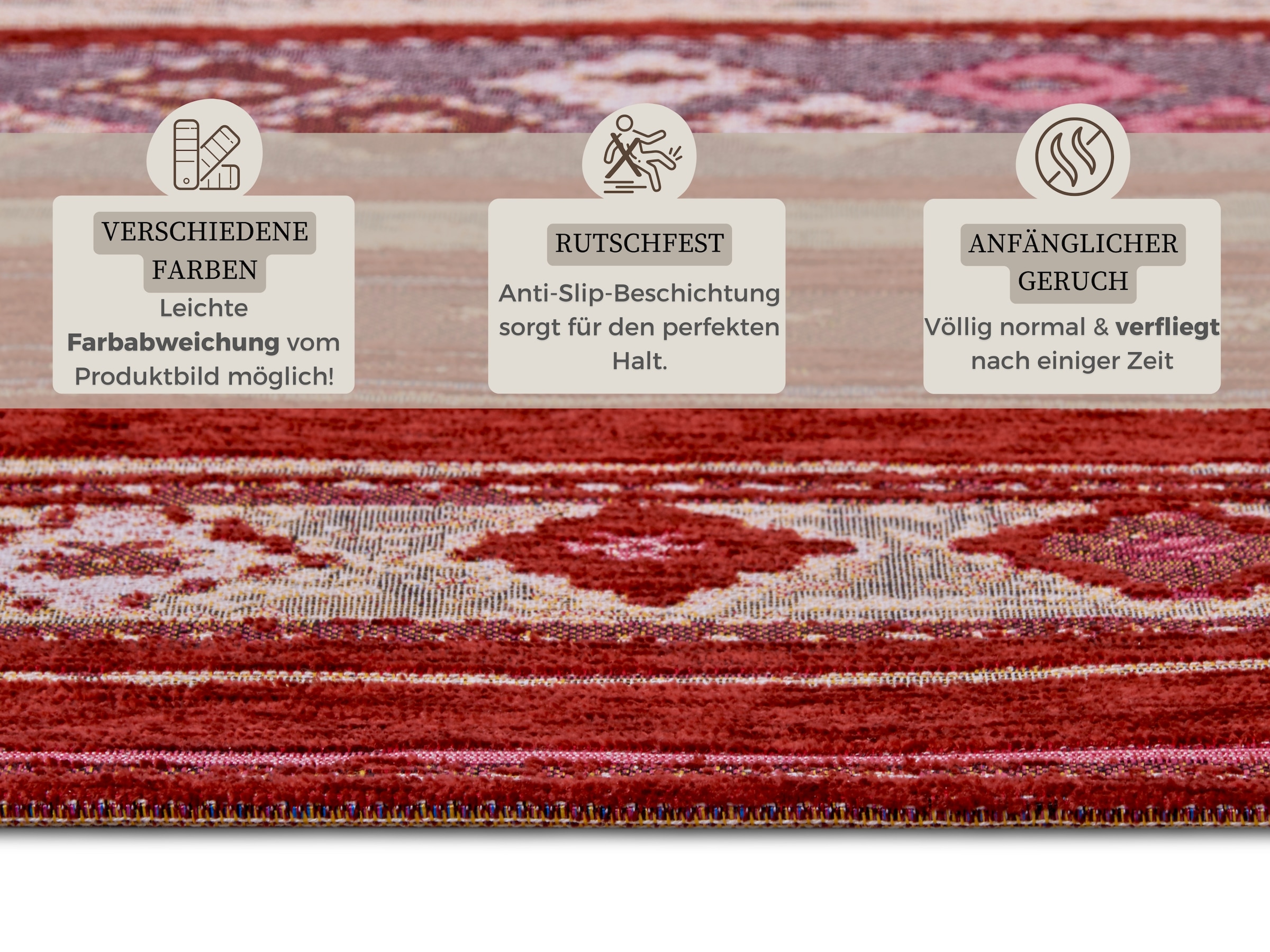 HANSE Home Teppich »Yara«, rechteckig, 5 mm Höhe, Flachgewebe robust, Anti-Slip, Boho Design, moderne Farben