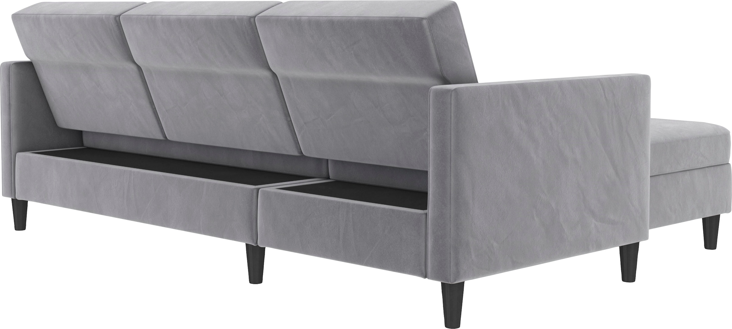 Dorel Home Ecksofa »Hartford II«, mit Bettfunktion und Stauraum, Recamiere beidseitig montierbar