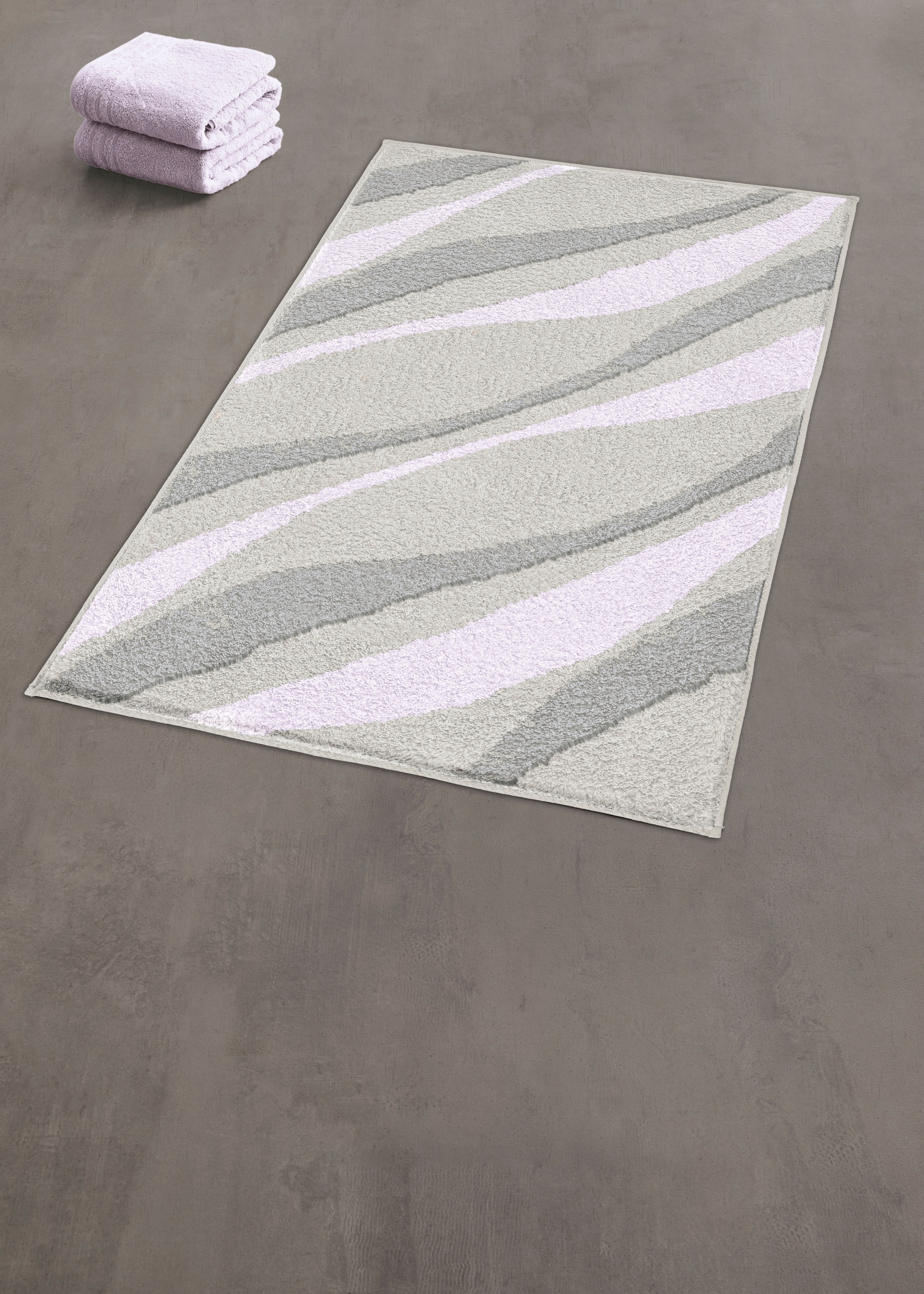 Kleine Wolke Badematte »Dream«, rutschhemmend beschichtet, fußbodenheizungsgeeignet, Badteppich, Wellen Design