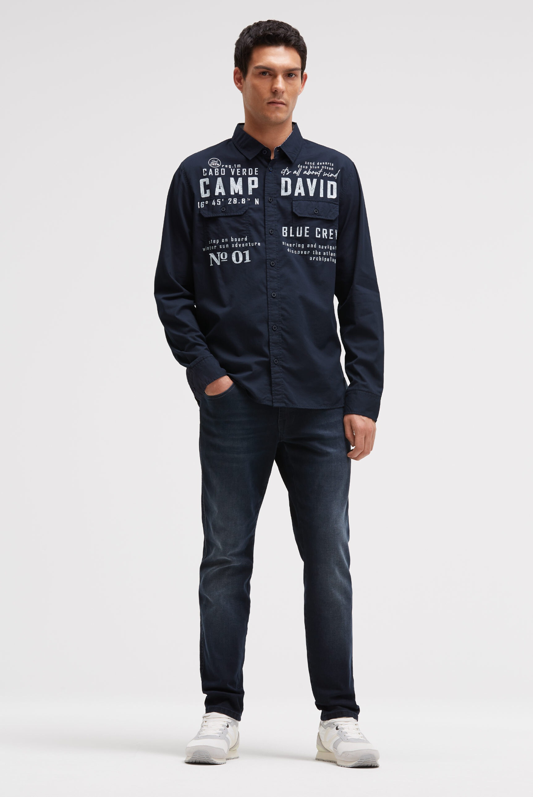 Thumbnail - CAMP DAVID Langarmhemd mit Klappentaschen