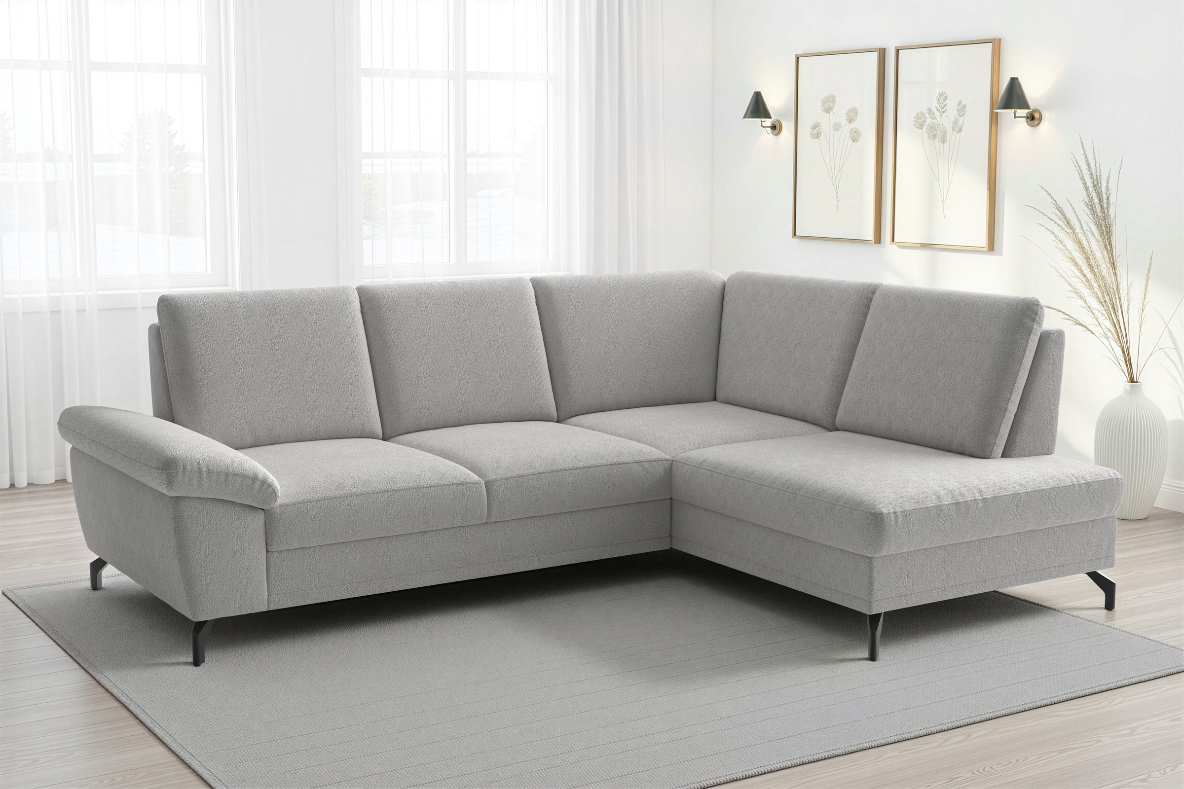 sit&more Ecksofa "Chelsea L-Form, B: 249 cm, Armteil- & Sitztiefenverstellung" optional Schlaffunktion und Bettkasten