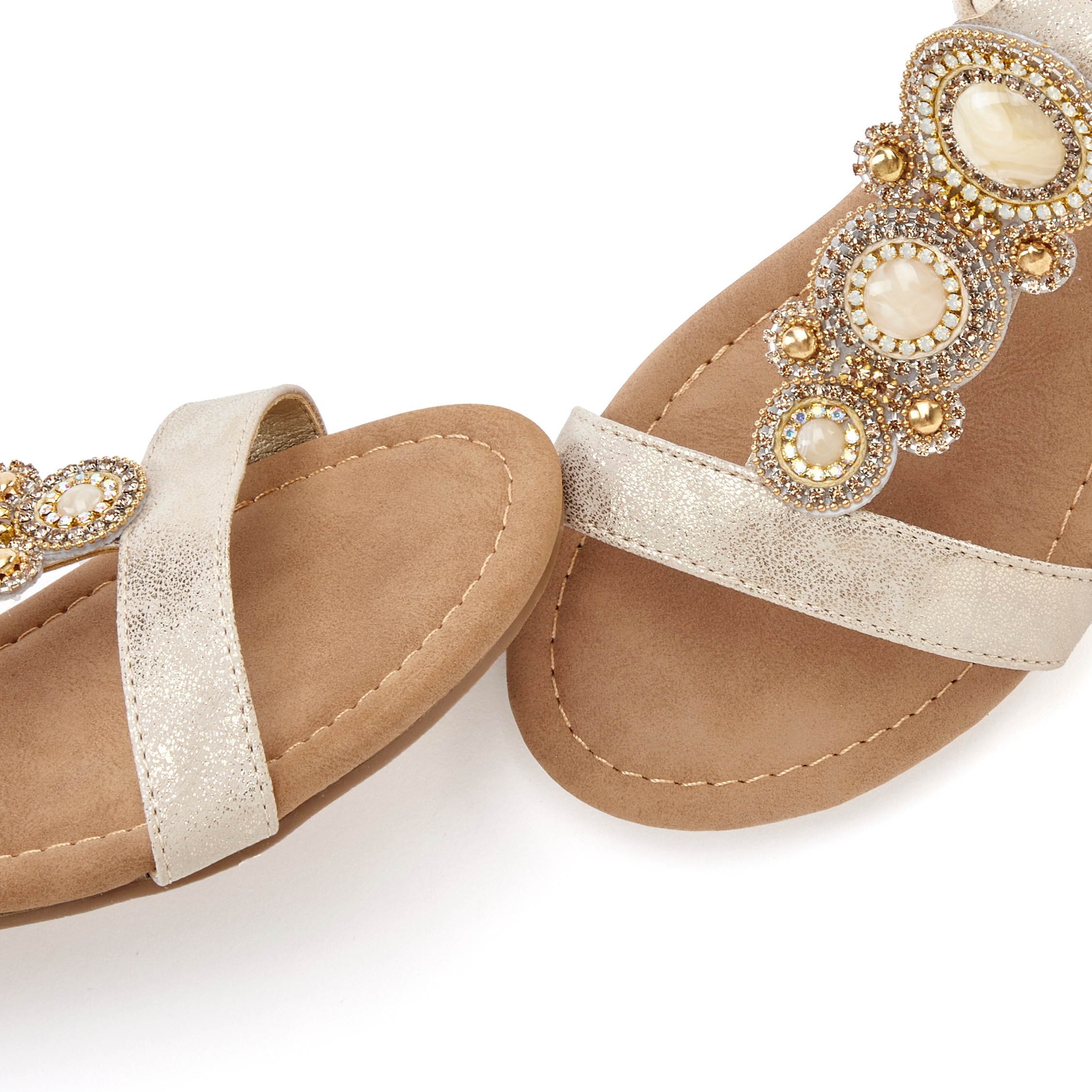 Vivance Sandale »Sandalette, Sommerschuh, offener Schuh«, mit Glitzersteinchen VEGAN