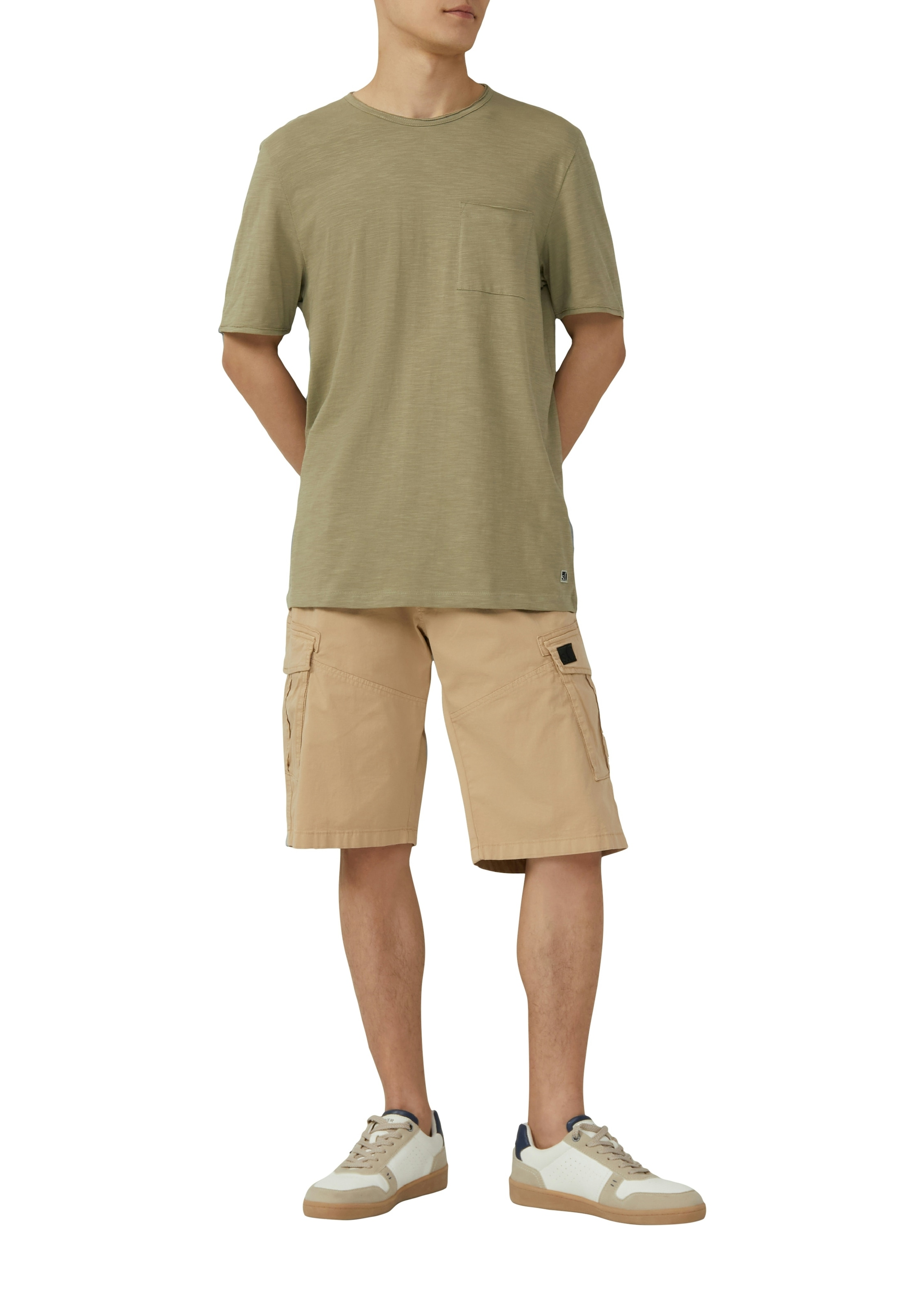 s.Oliver T-Shirt mit Brusttasche und offenen Kanten