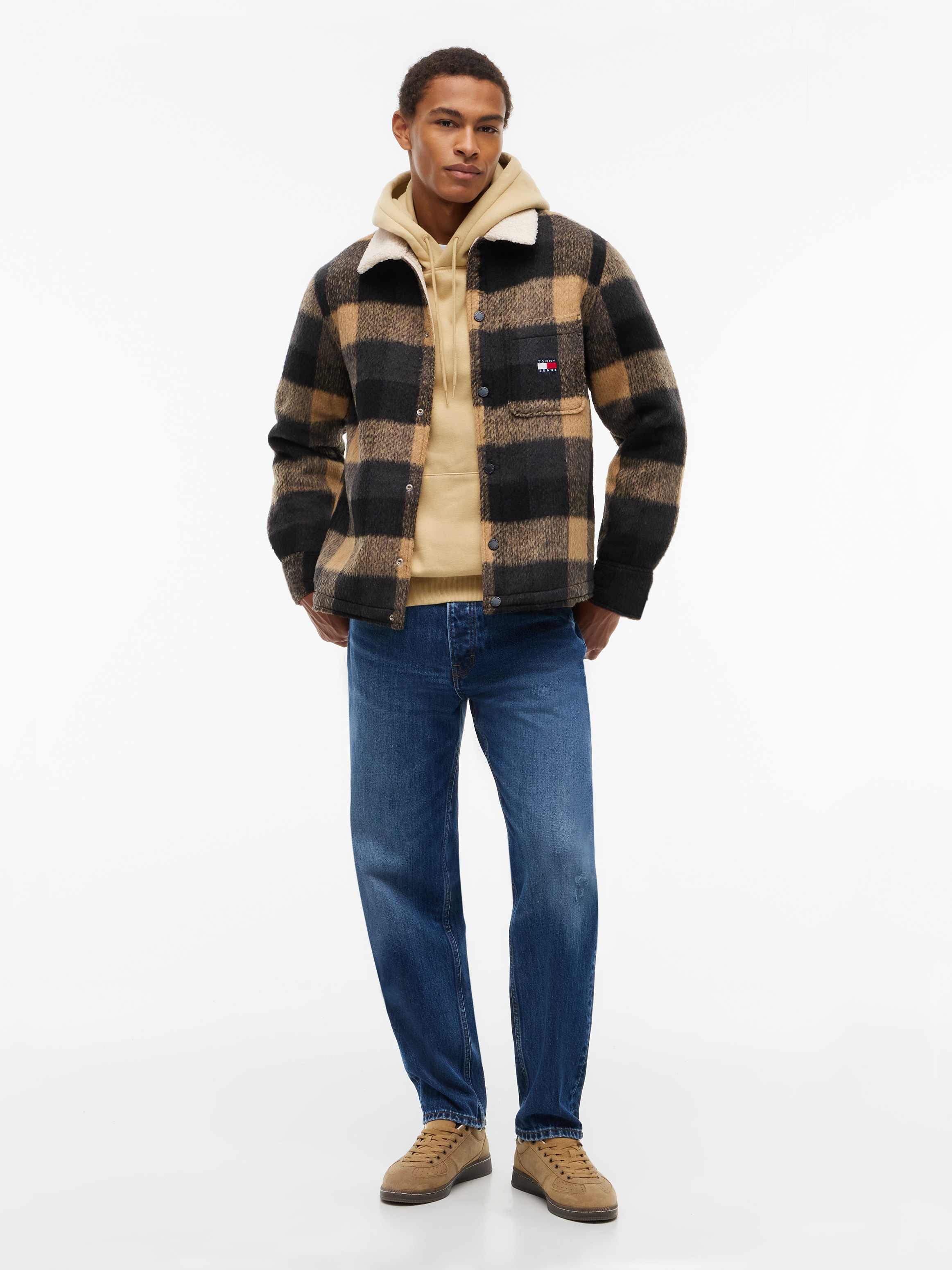 Tommy Jeans Hemdjacke »TJM TEDDY COLLAR BRUSHED SHACKET«
