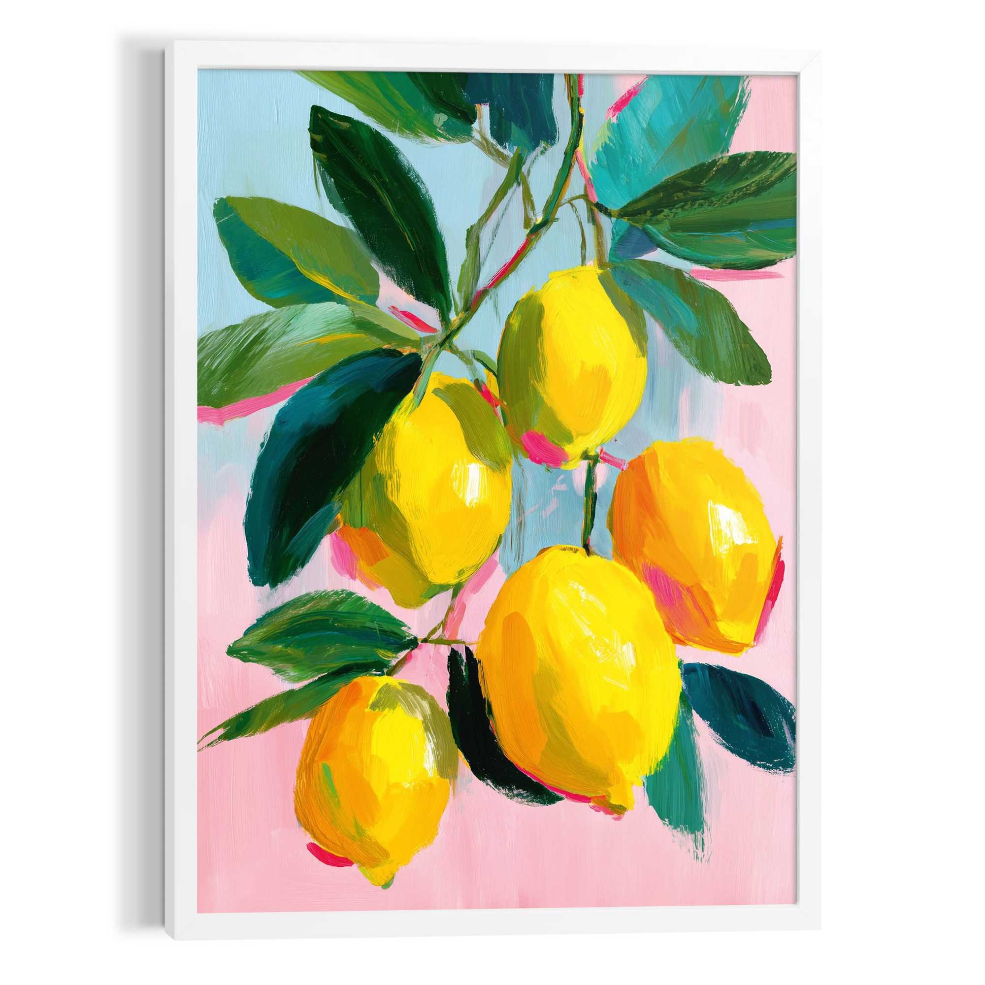 Reinders! Bild mit Rahmen »Zitronenzweig« Küche 1 Stk. tlg. Küche - Gelb - MDF - Essen und Trinken - 50x70 cm