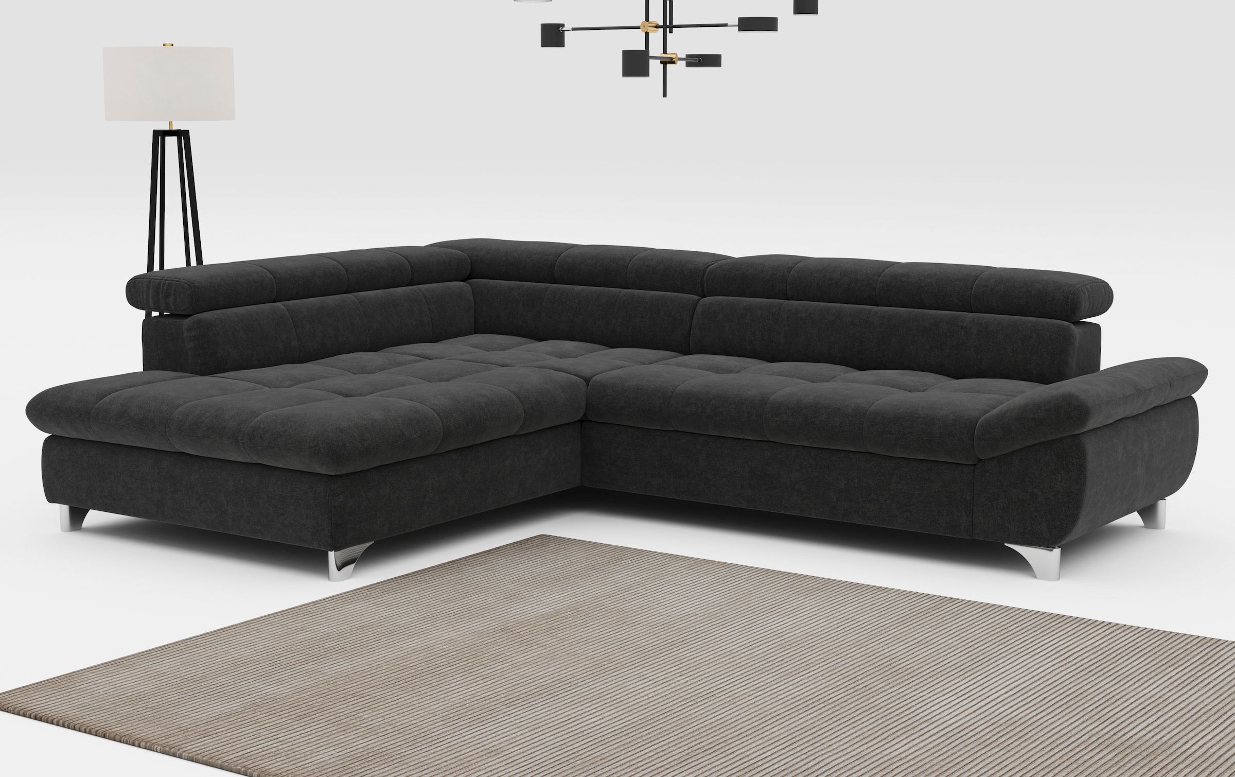 COTTA Ecksofa "Gemini L-Form, B: 312 cm" mit Kopfteilverstellung, optional Schlaffunktion