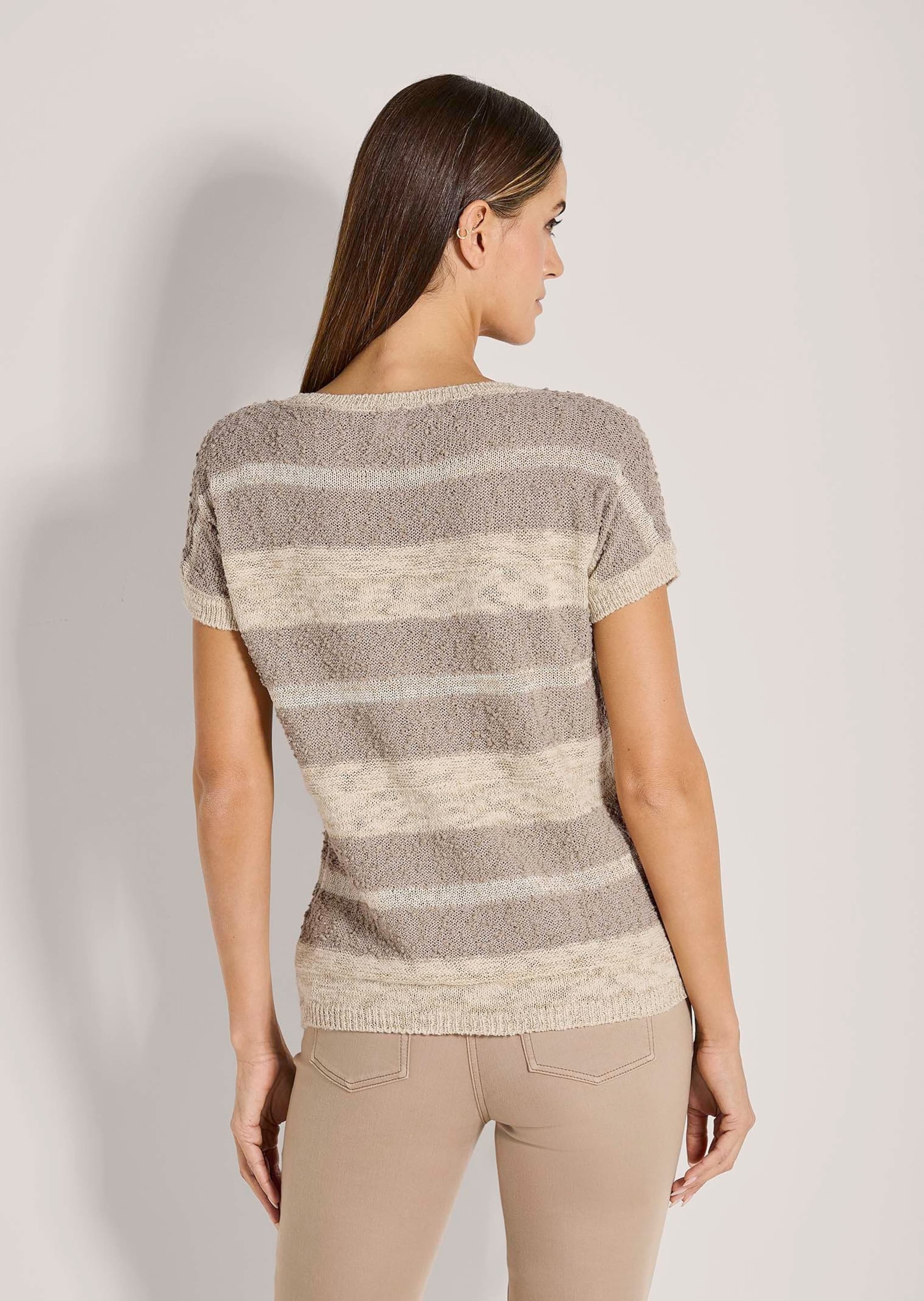MADELEINE Longpullover »Pullover Kurzarm-Pullover mit Glanz-Effekt«