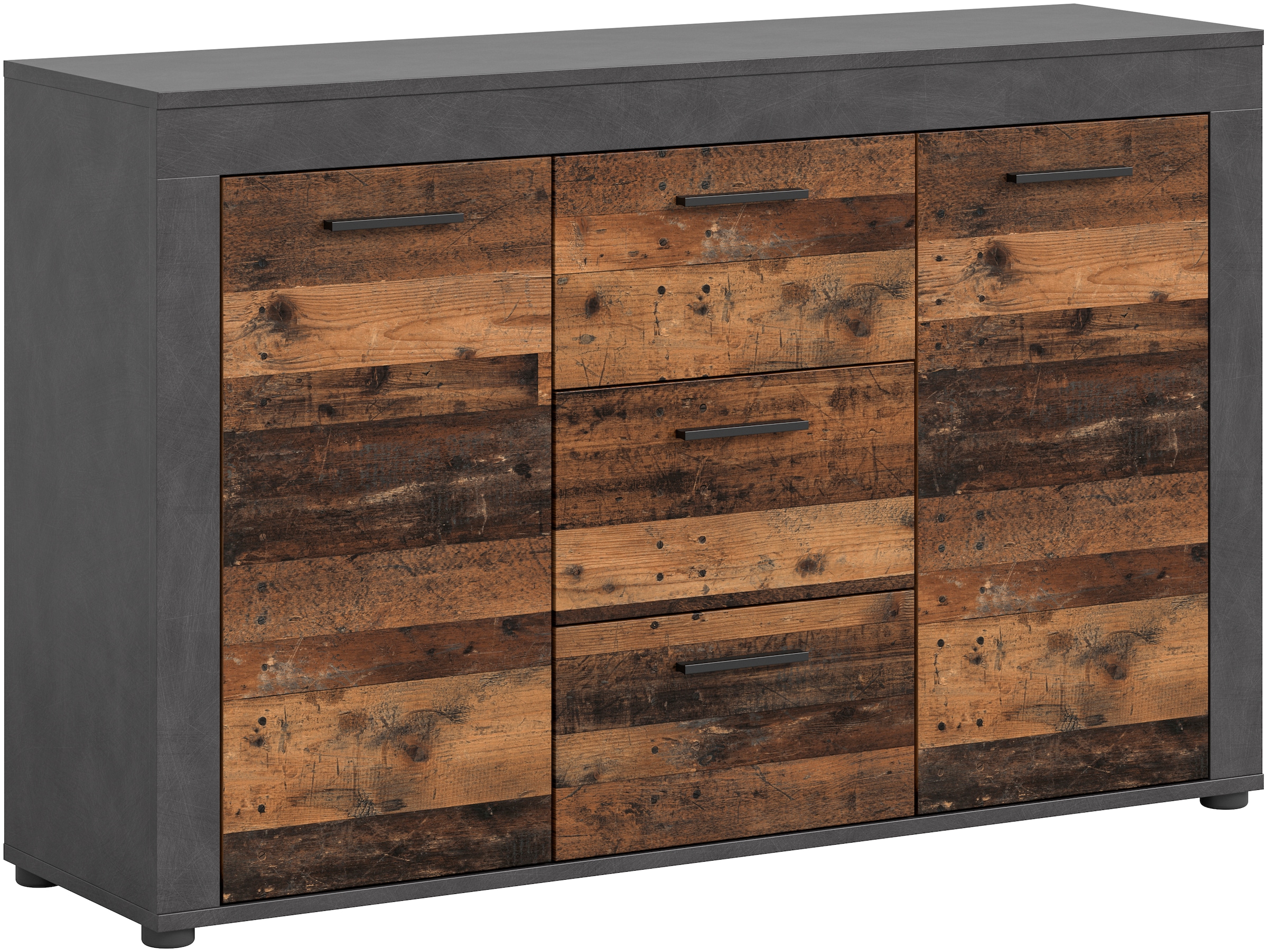 OTTO home Sideboard "AOSTA, Breite 125 cm, 2 Türen, 3 Schubkästen, 4 Fachböden" in verschiedenen Farbausführungen, individuell kombinierbar, Kommode, Schrank, Anrichte, Standschrank, Board, Wohnzimmer