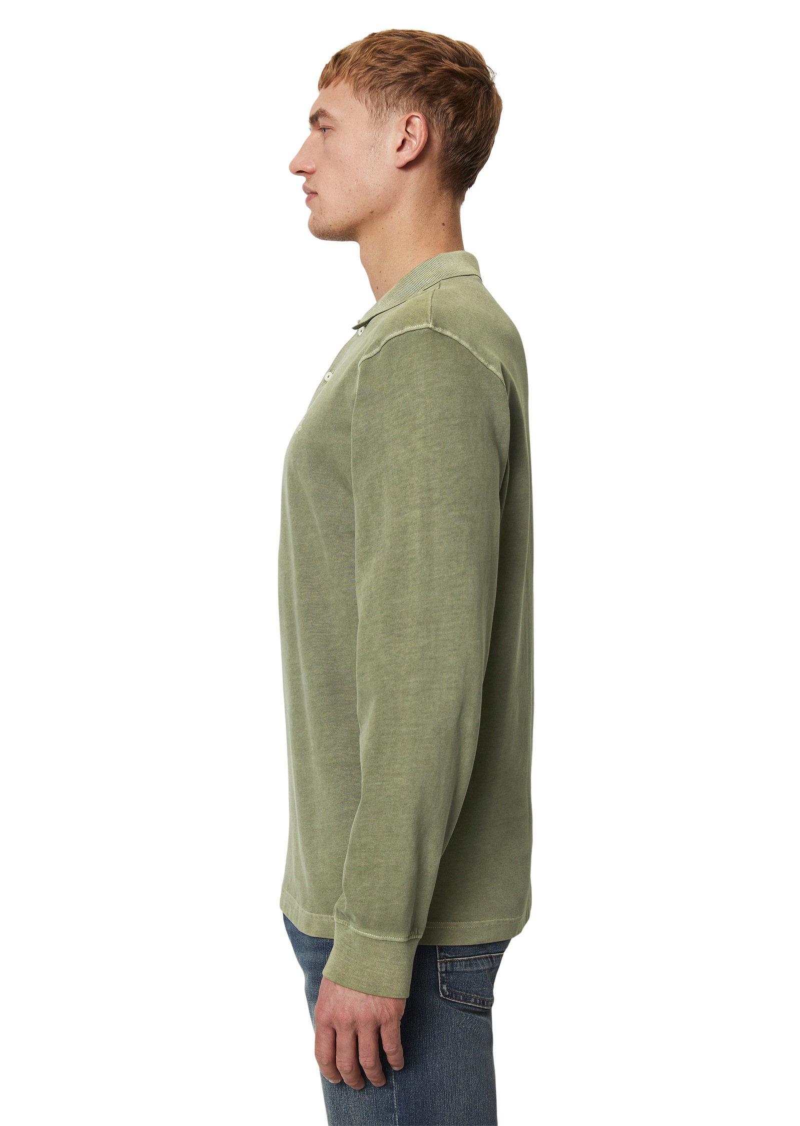 Marc O'Polo Langarm-Poloshirt »aus reiner Bio-Baumwolle«