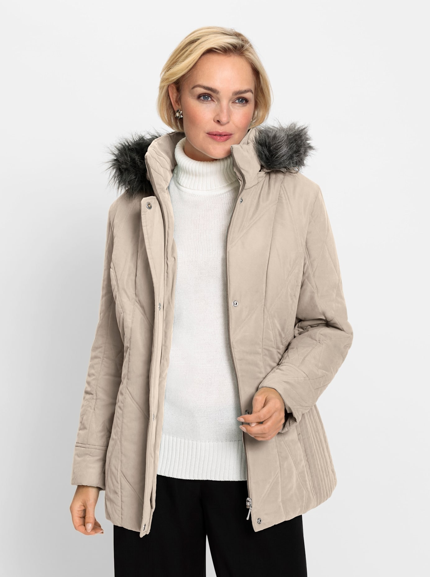 Classic Steppjacke, mit Kapuze