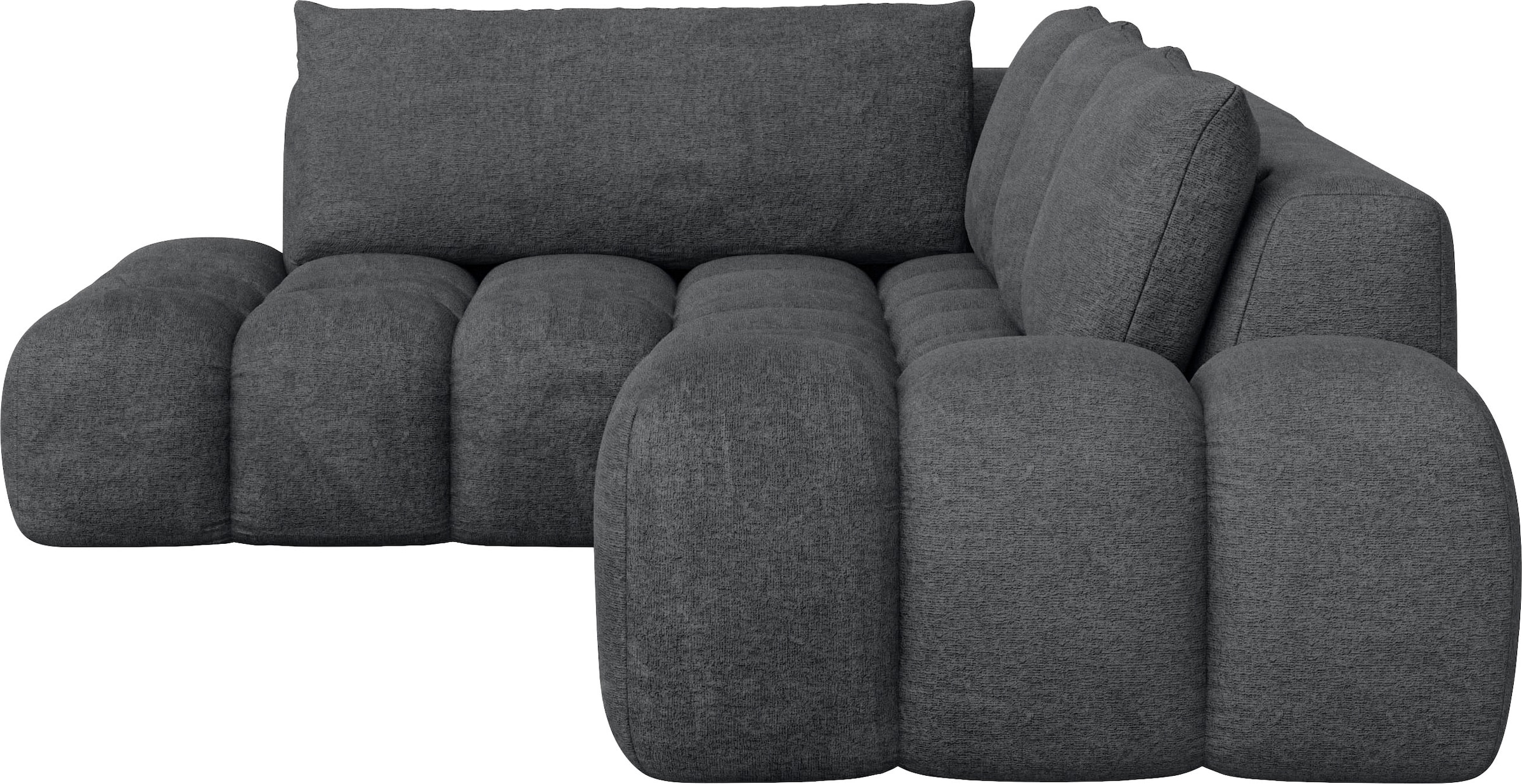 INOSIGN Ecksofa »AZITA Designsofa, elegant und bequem L-Form, Bubble-Optik«, lose Rückenkissen, traumhafte Steppung, Maße B/T/H: 352/210/72 cm