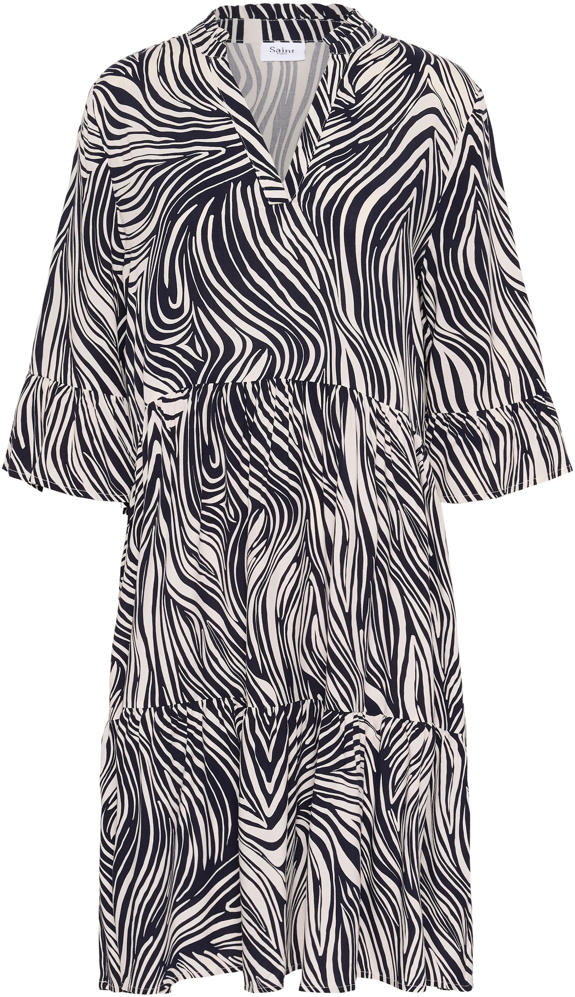 Saint Tropez "EdaSZ Dress" Sommerkleid, Tunikakleid mit Volant und 3/4 Ärme günstig online kaufen